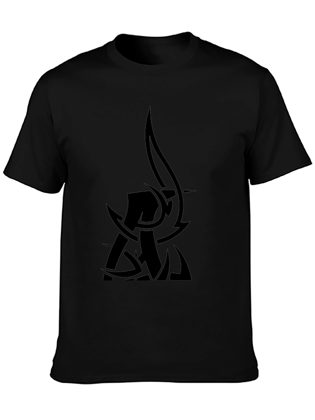Mens Black Graphic Tee - Tribal Design