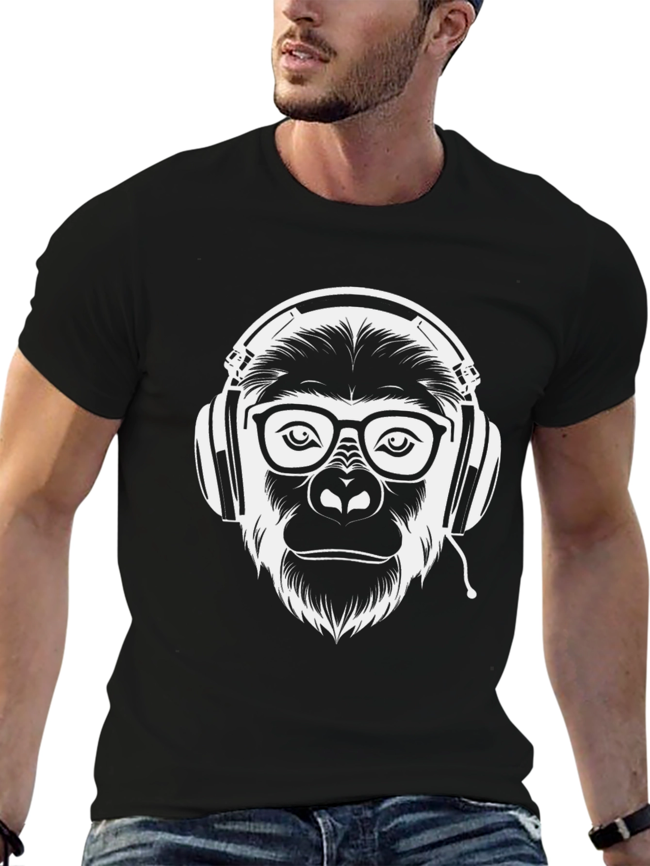 Cool Gorilla DJ T-Shirt - Black