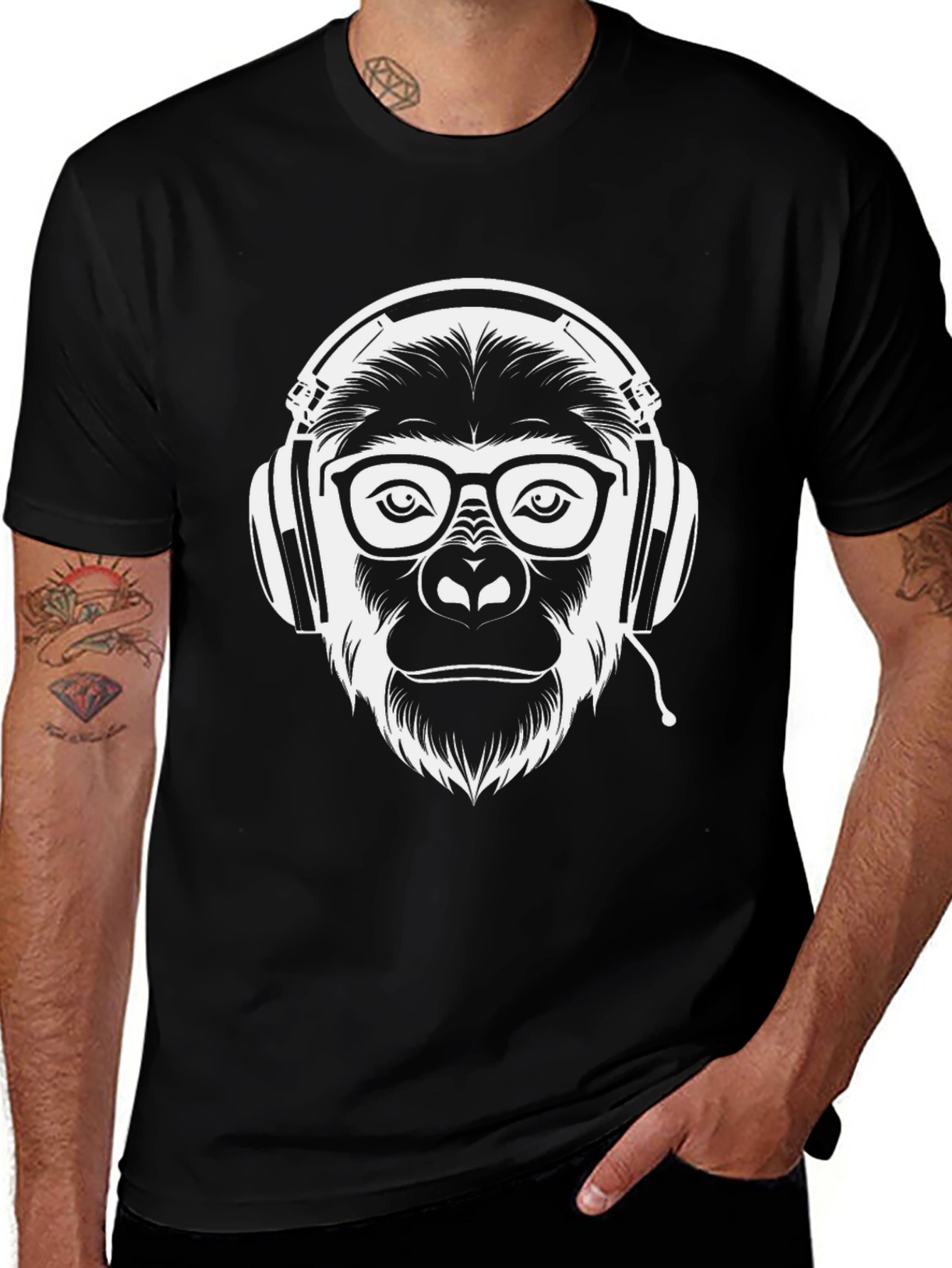 Cool Gorilla DJ T-Shirt - Black
