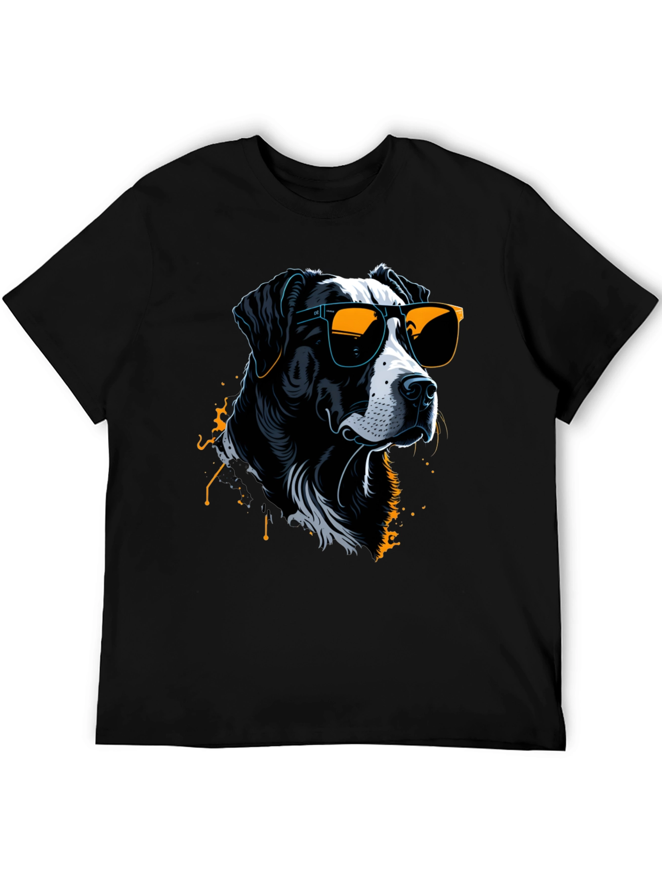 Cool Dog Graphic Tee - Stylish Mens Black T-Shirt