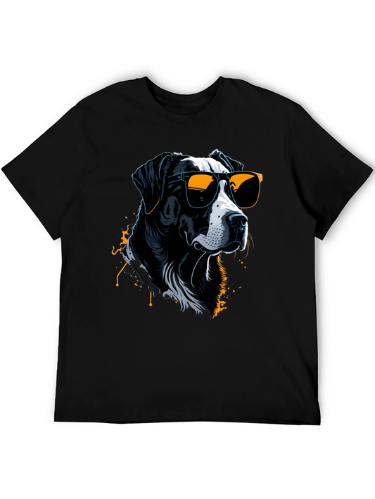 Cool Dog Graphic Tee - Stylish Mens Black T-Shirt