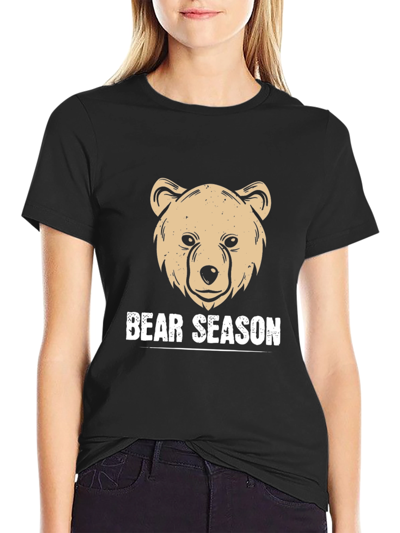 Bear Season Graphic Tee - Black Casual Shirt
