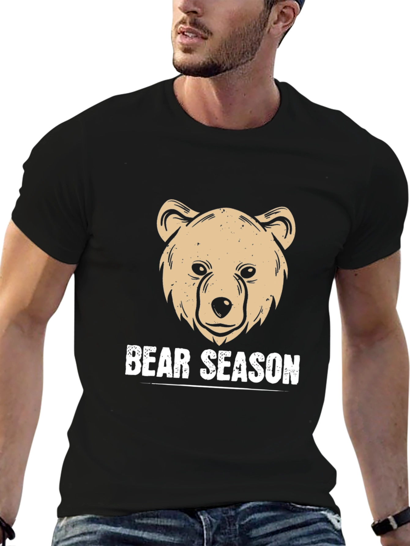 Bear Season Graphic Tee - Black Casual Shirt
