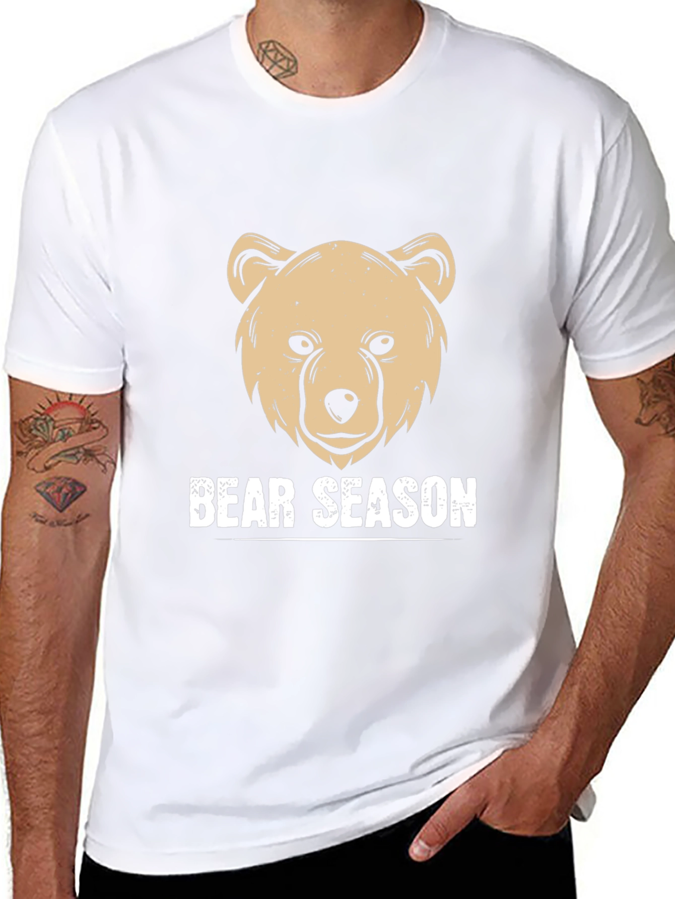 Bear Season Graphic Tee - Black Casual Shirt