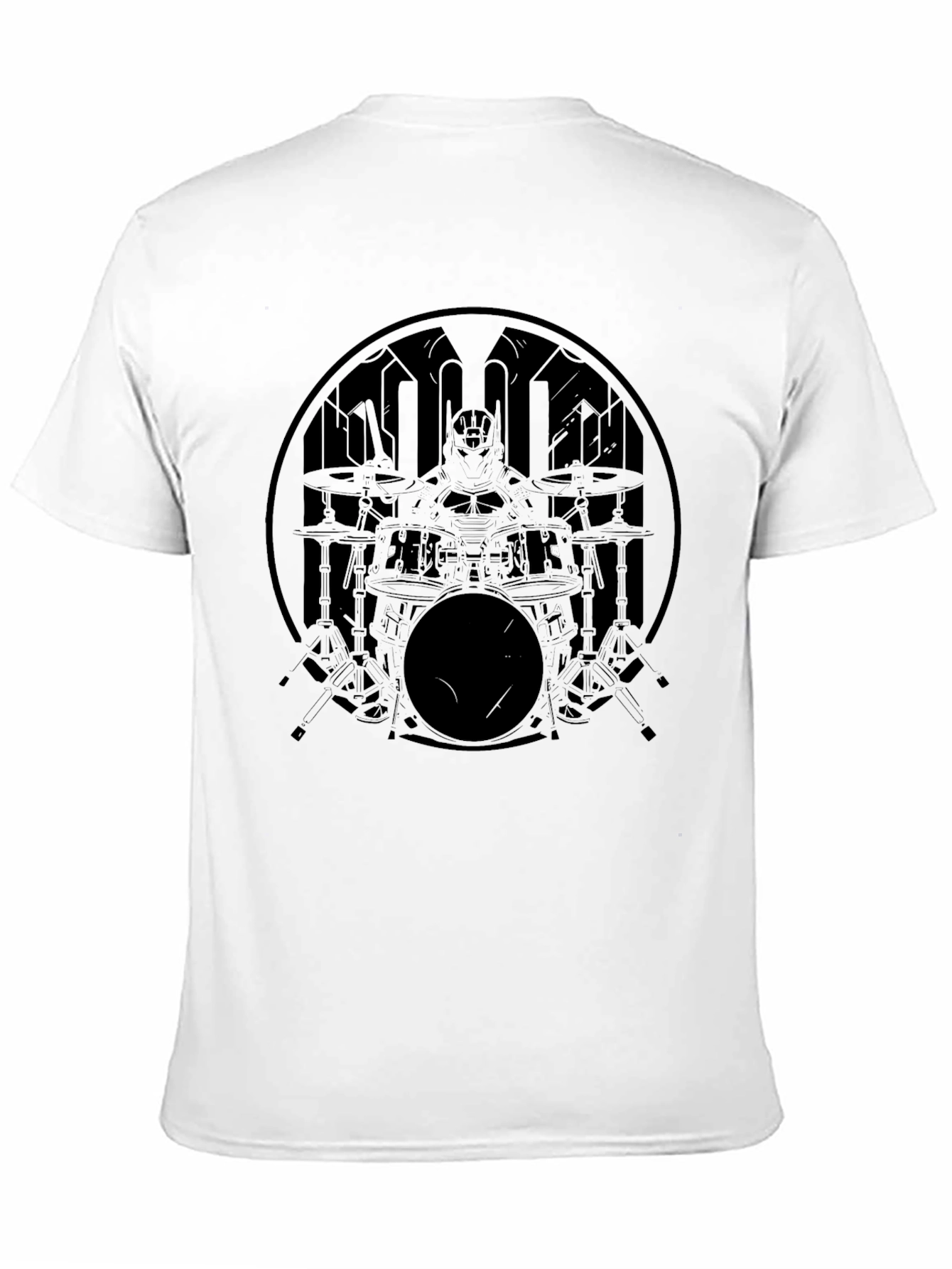 Drummer Graphic Tee - Dark Print on Black
