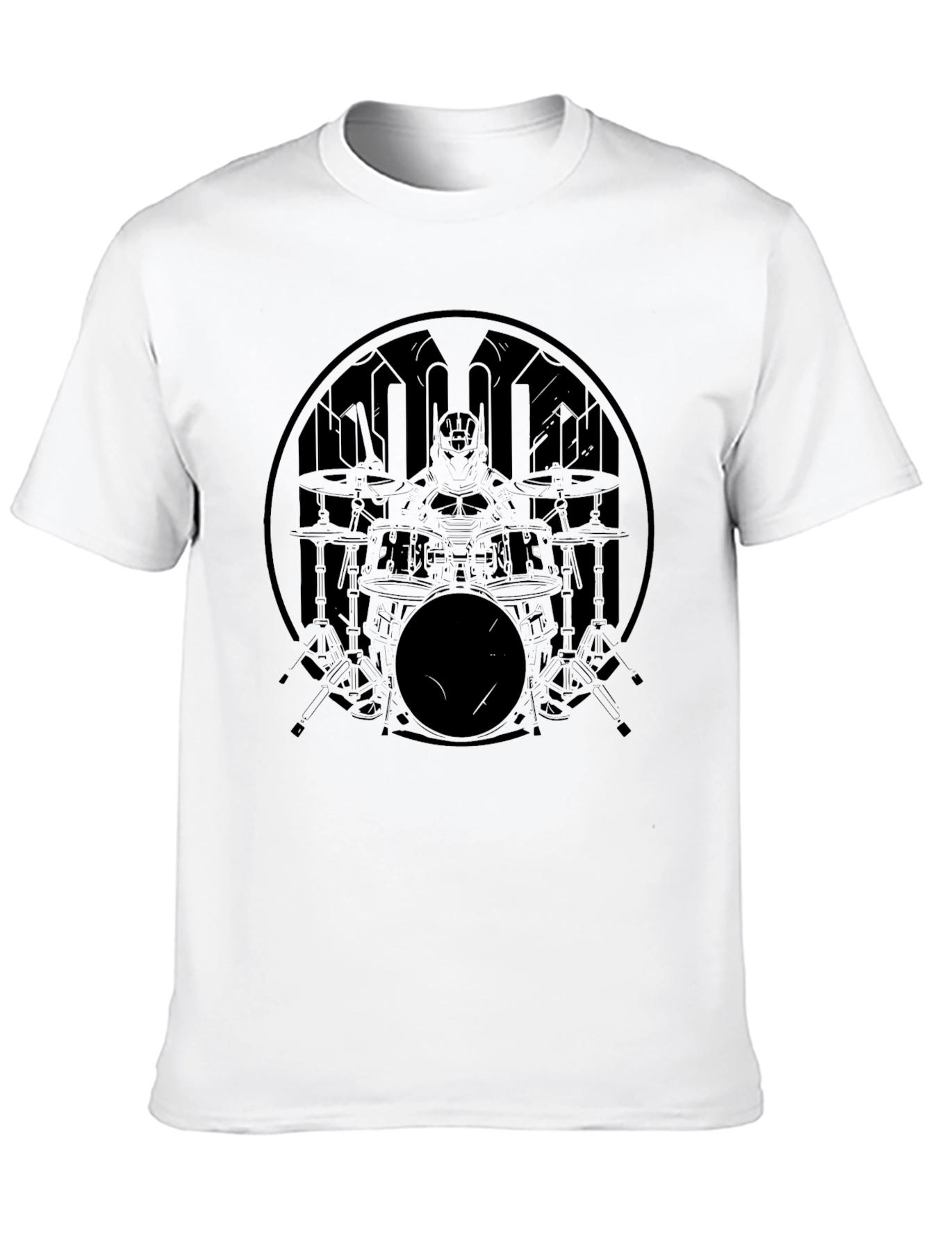 Drummer Graphic Tee - Dark Print on Black