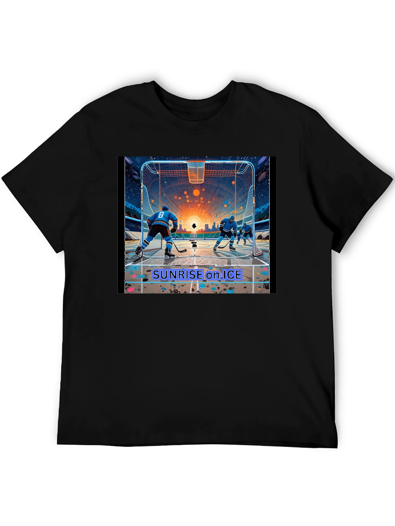 Sunrise on Ice Hockey Graphic Tee
