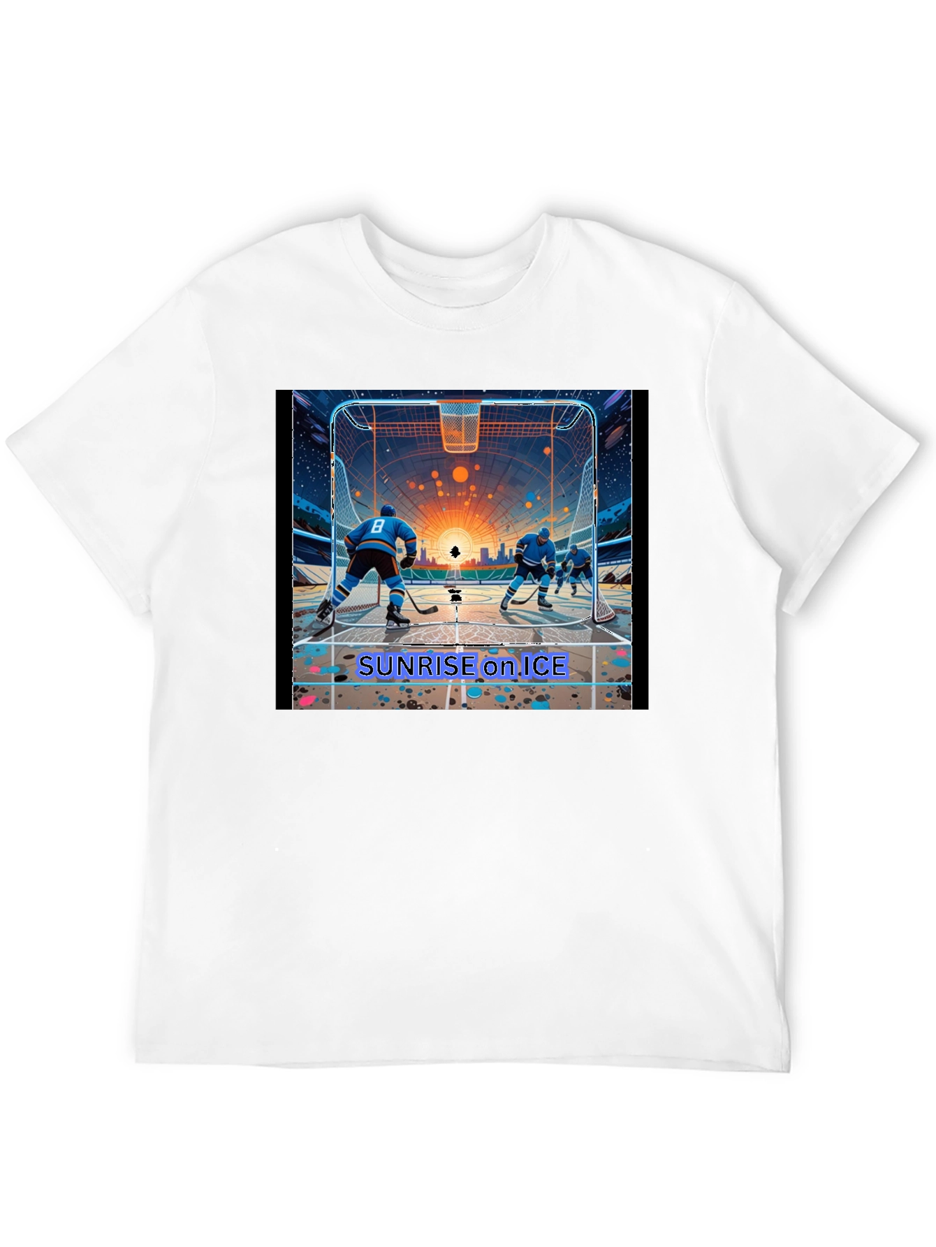 Sunrise on Ice Hockey Graphic Tee