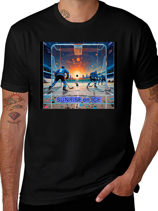 Sunrise on Ice Hockey Graphic Tee