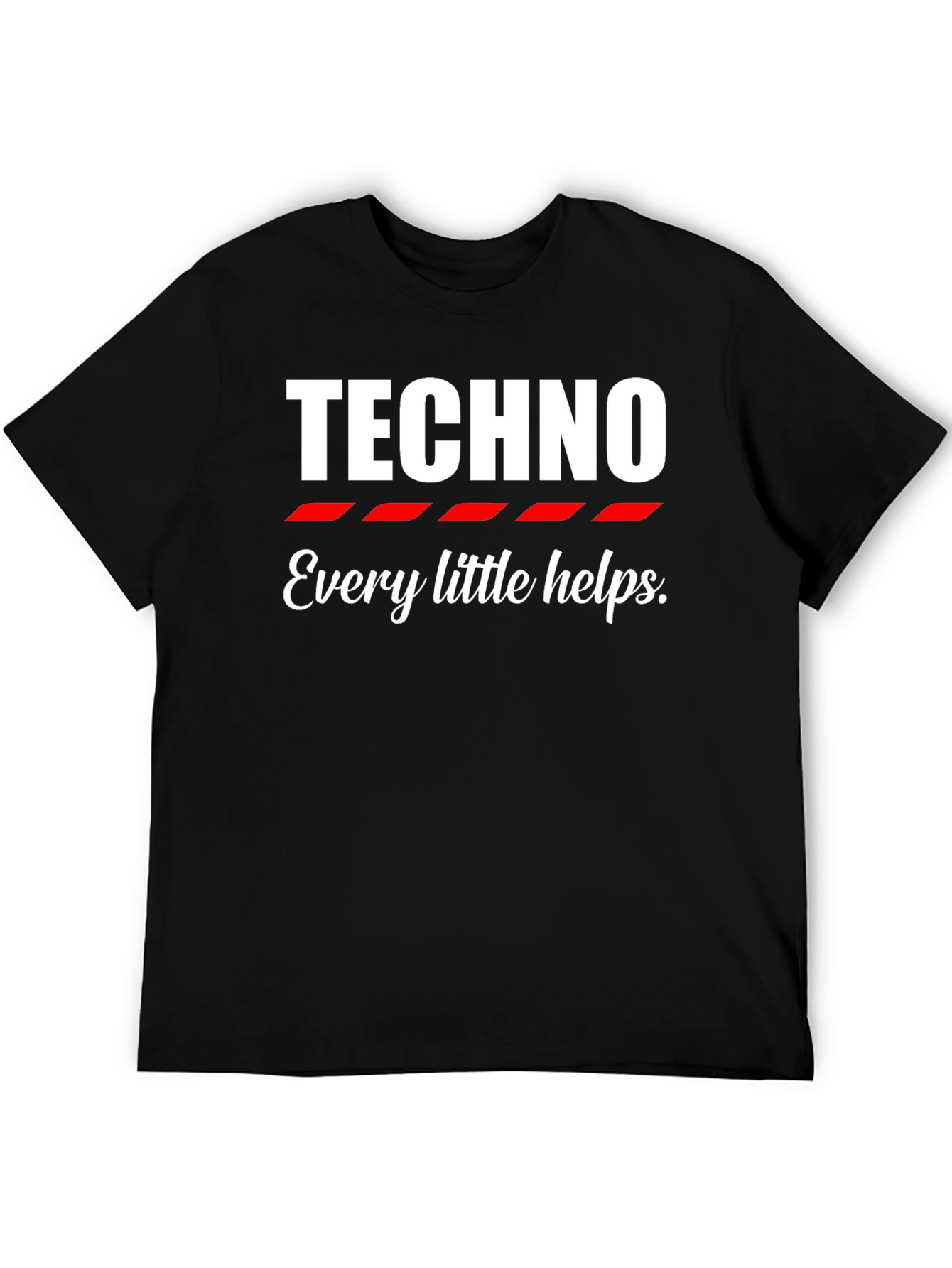 Techno Every Little Helps Black Graphic Tee