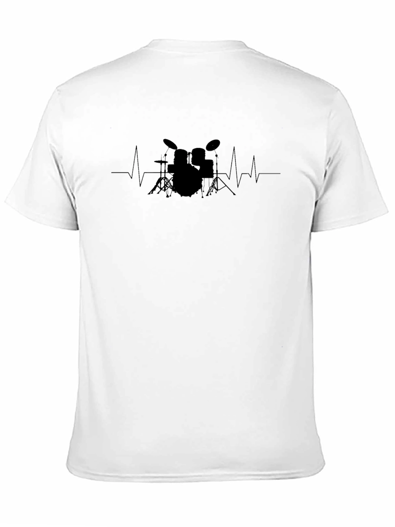 Drum Heartbeat Graphic Black T-Shirt