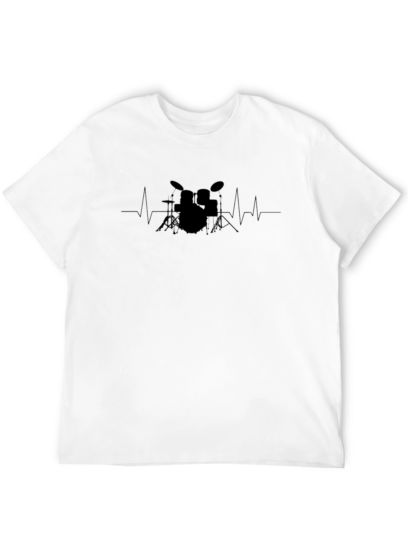 Drum Heartbeat Graphic Black T-Shirt