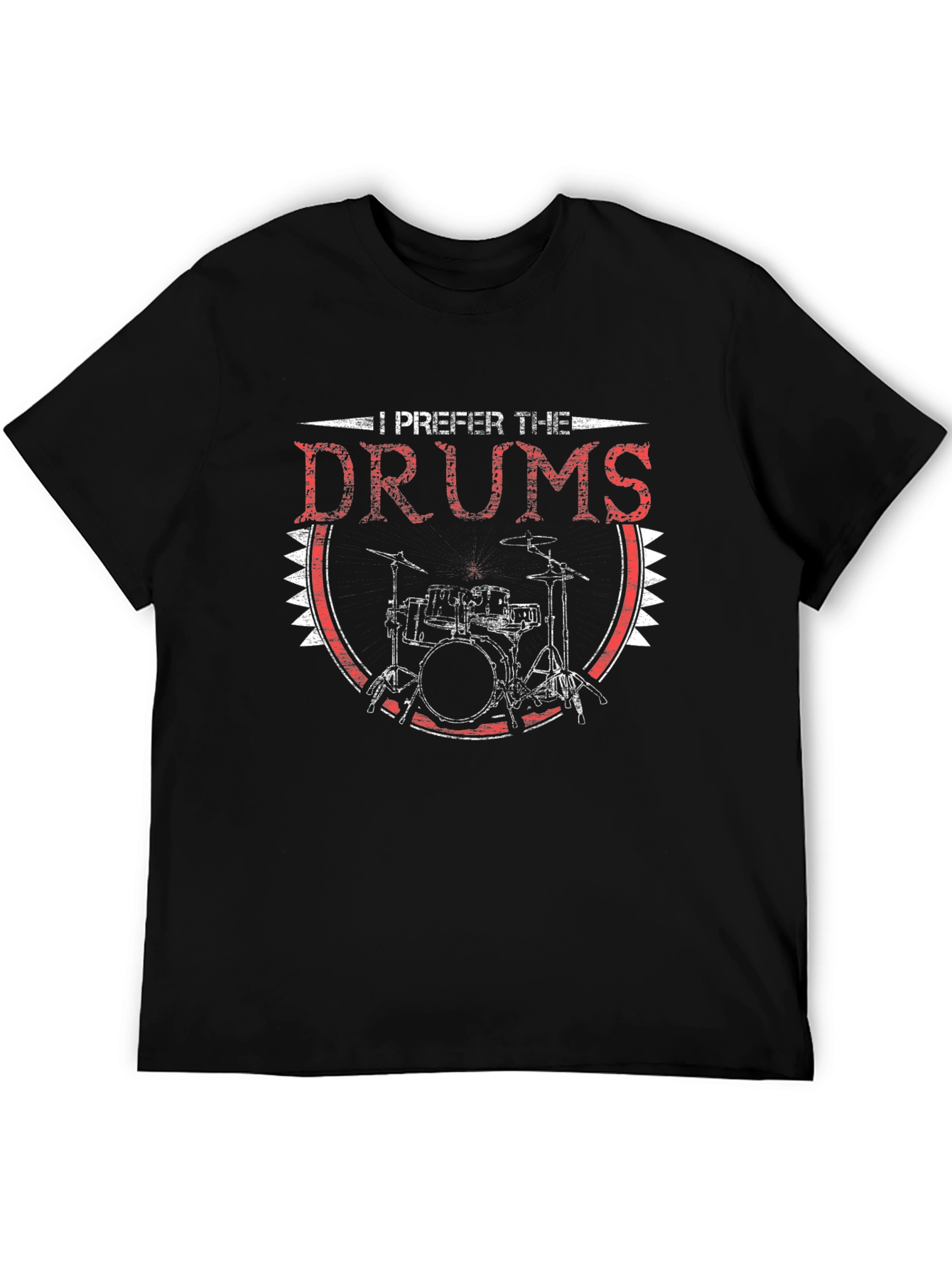 I Prefer The Drums Graphic Tee - Black