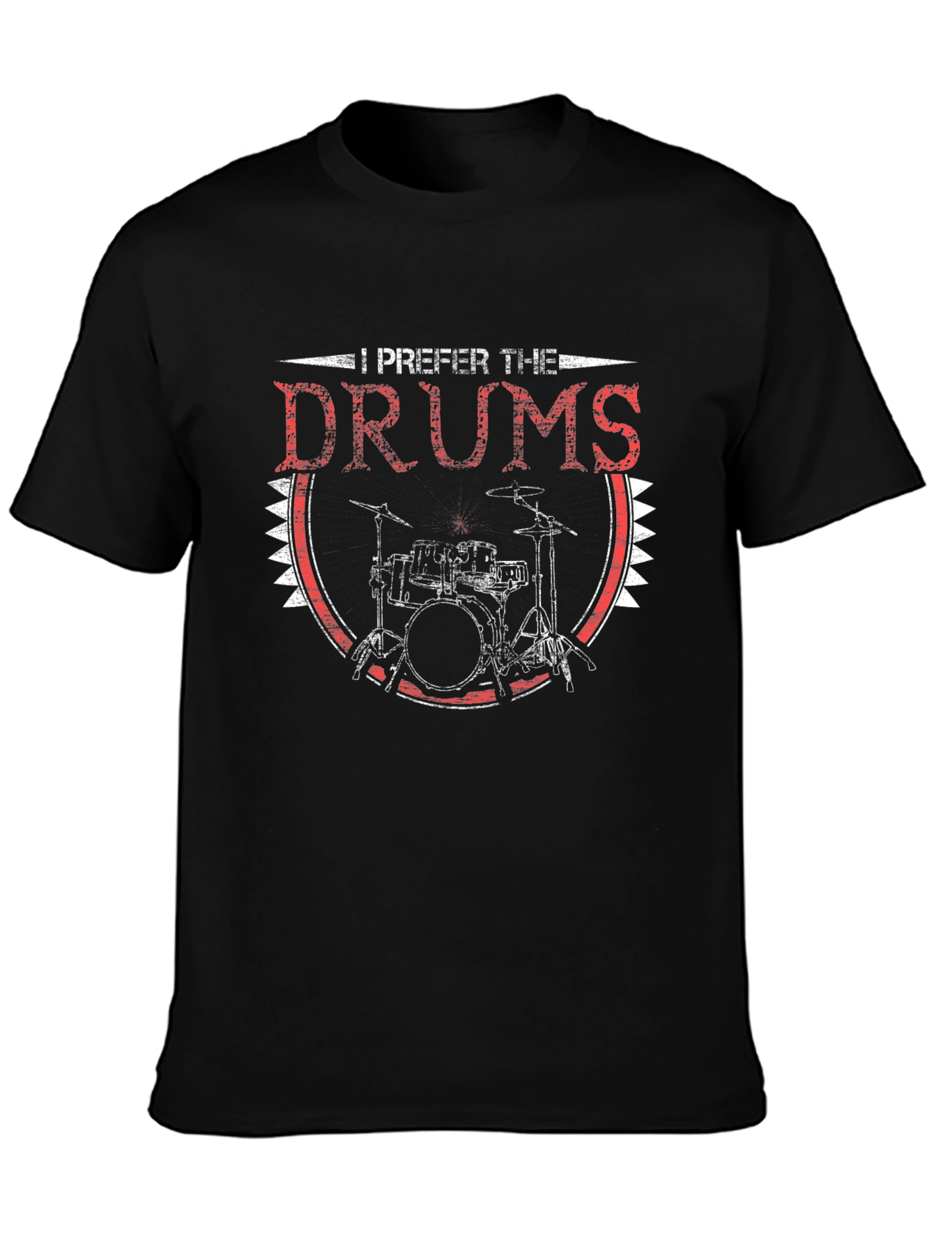 I Prefer The Drums Graphic Tee - Black