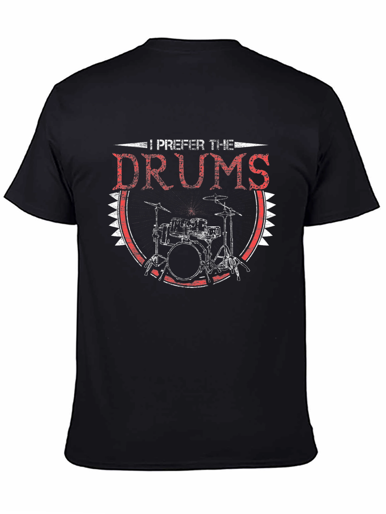 I Prefer The Drums Graphic Tee - Black