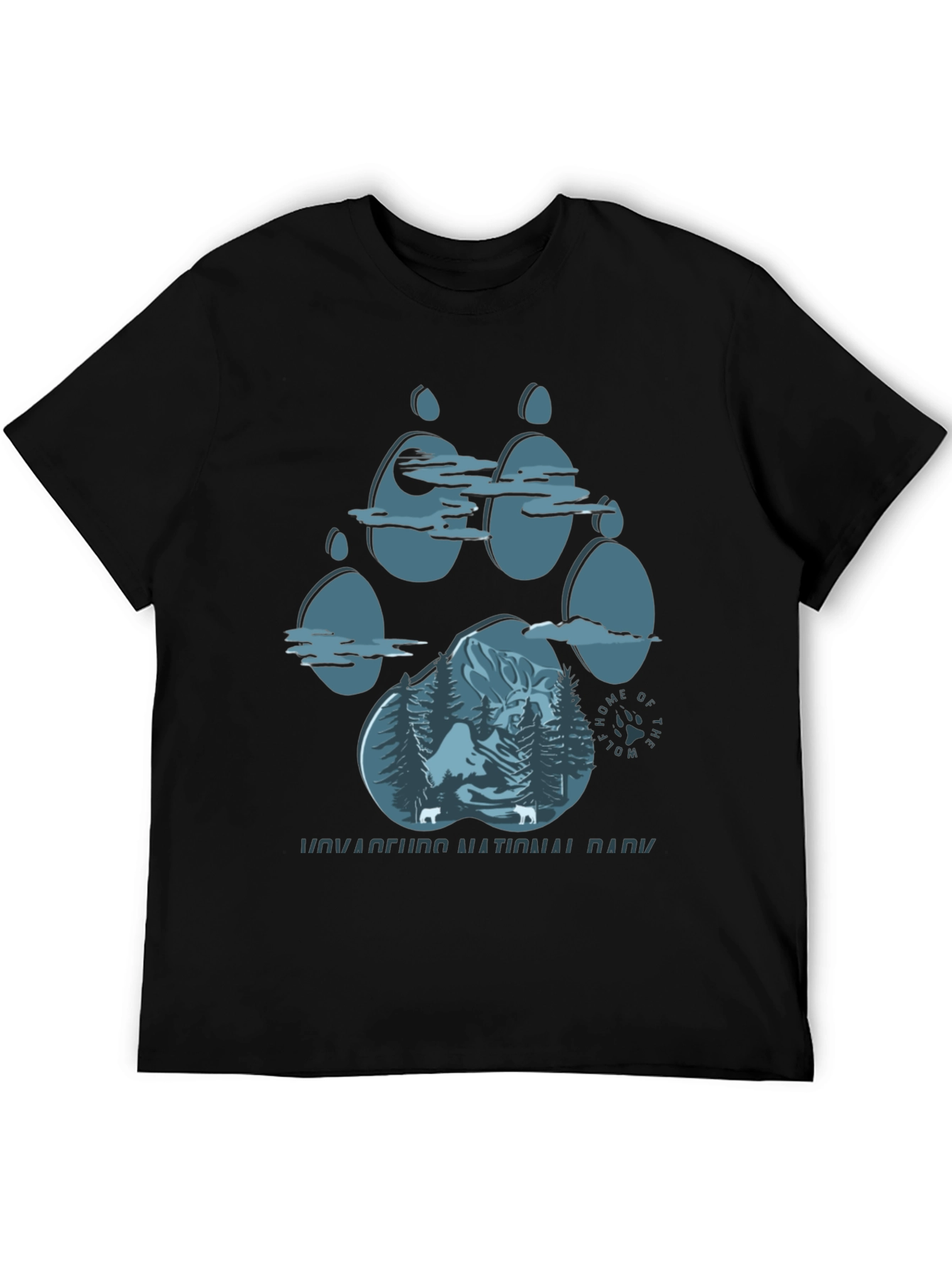 Wolf Paw Print National Park T-Shirt