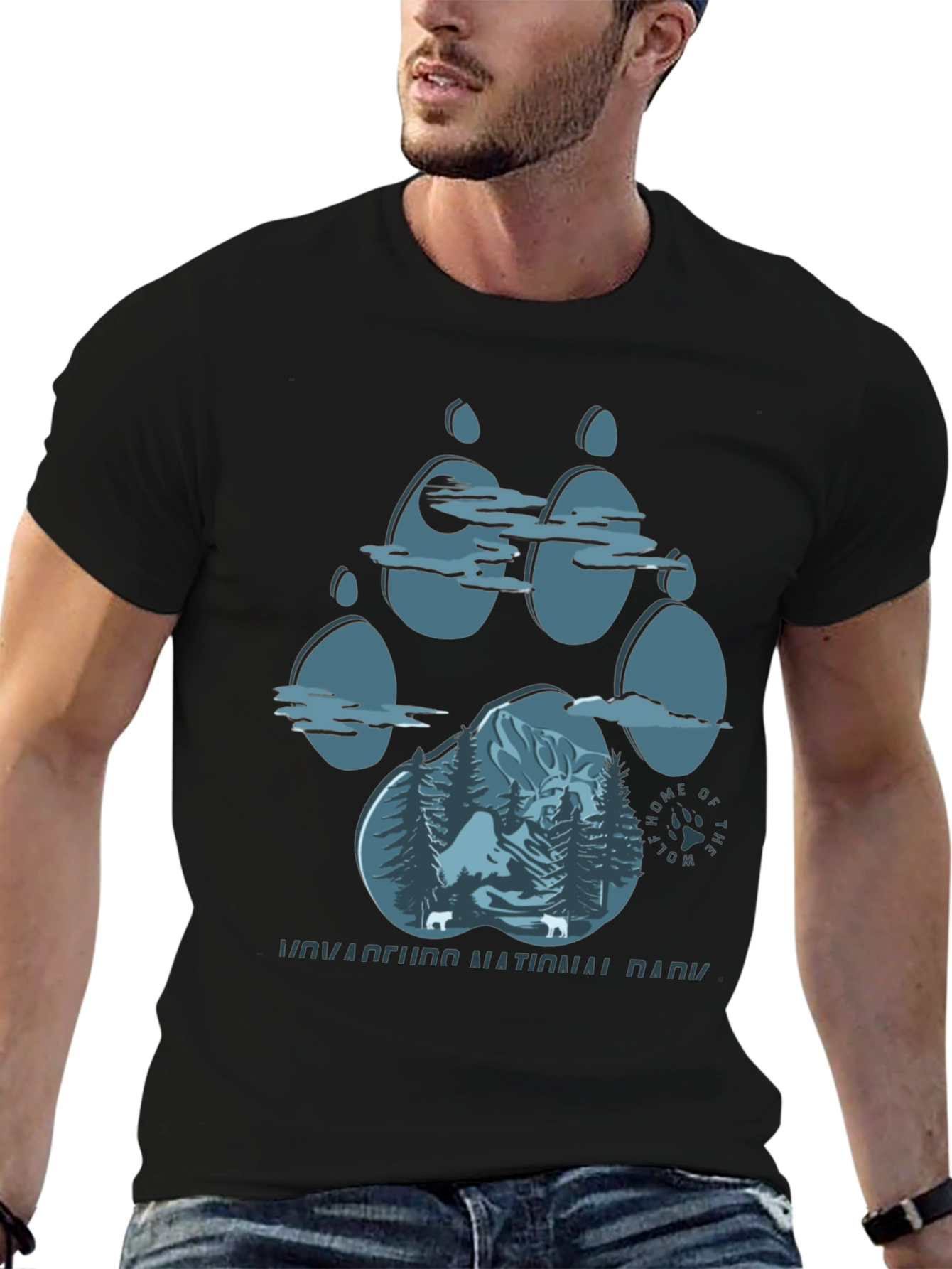 Wolf Paw Print National Park T-Shirt
