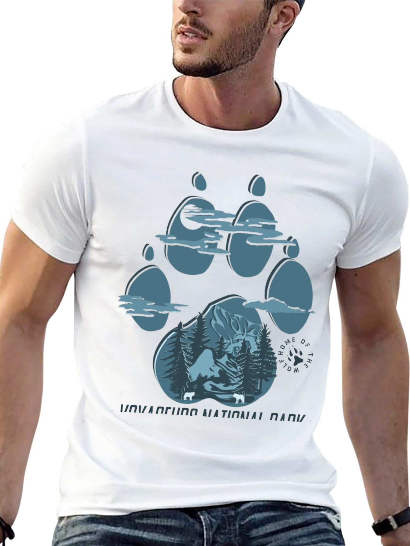 Wolf Paw Print National Park T-Shirt