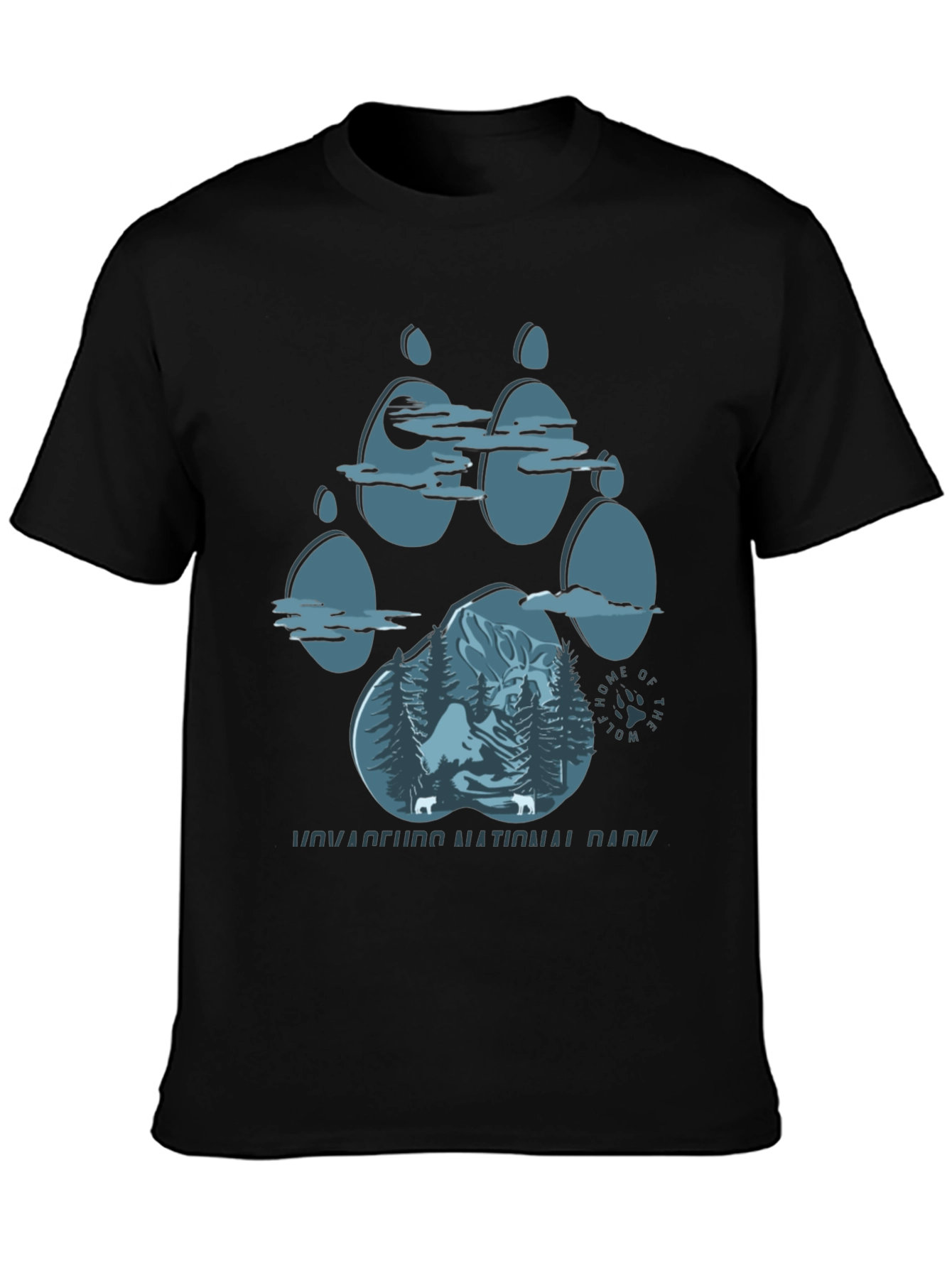 Wolf Paw Print National Park T-Shirt