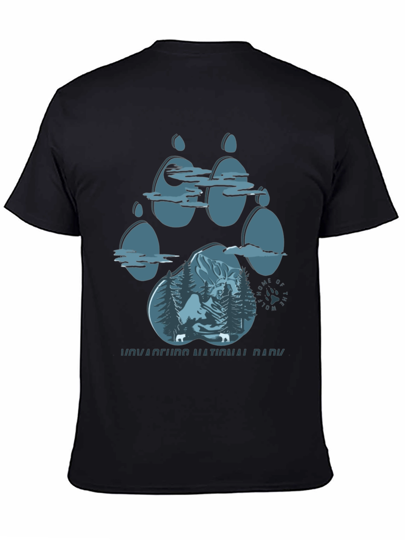 Wolf Paw Print National Park T-Shirt