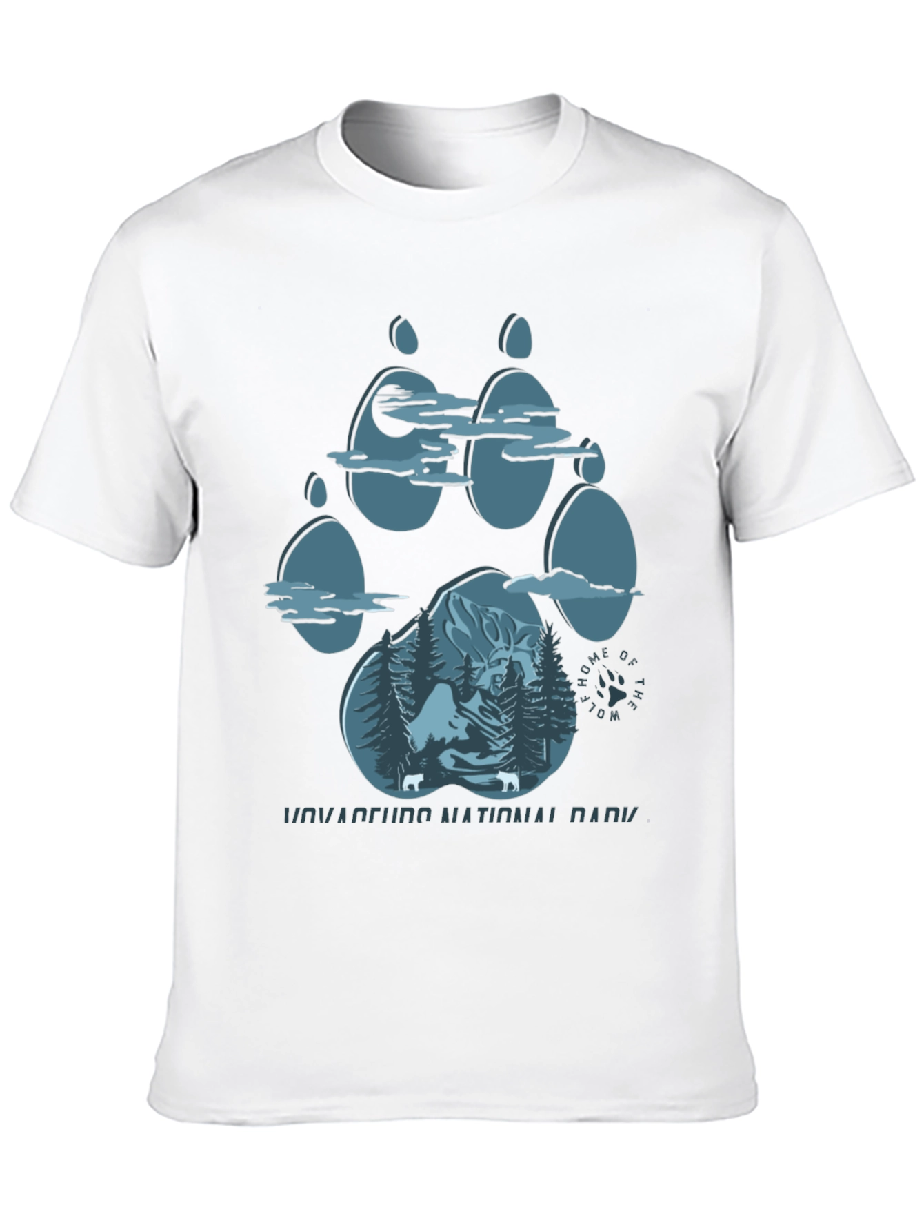 Wolf Paw Print National Park T-Shirt
