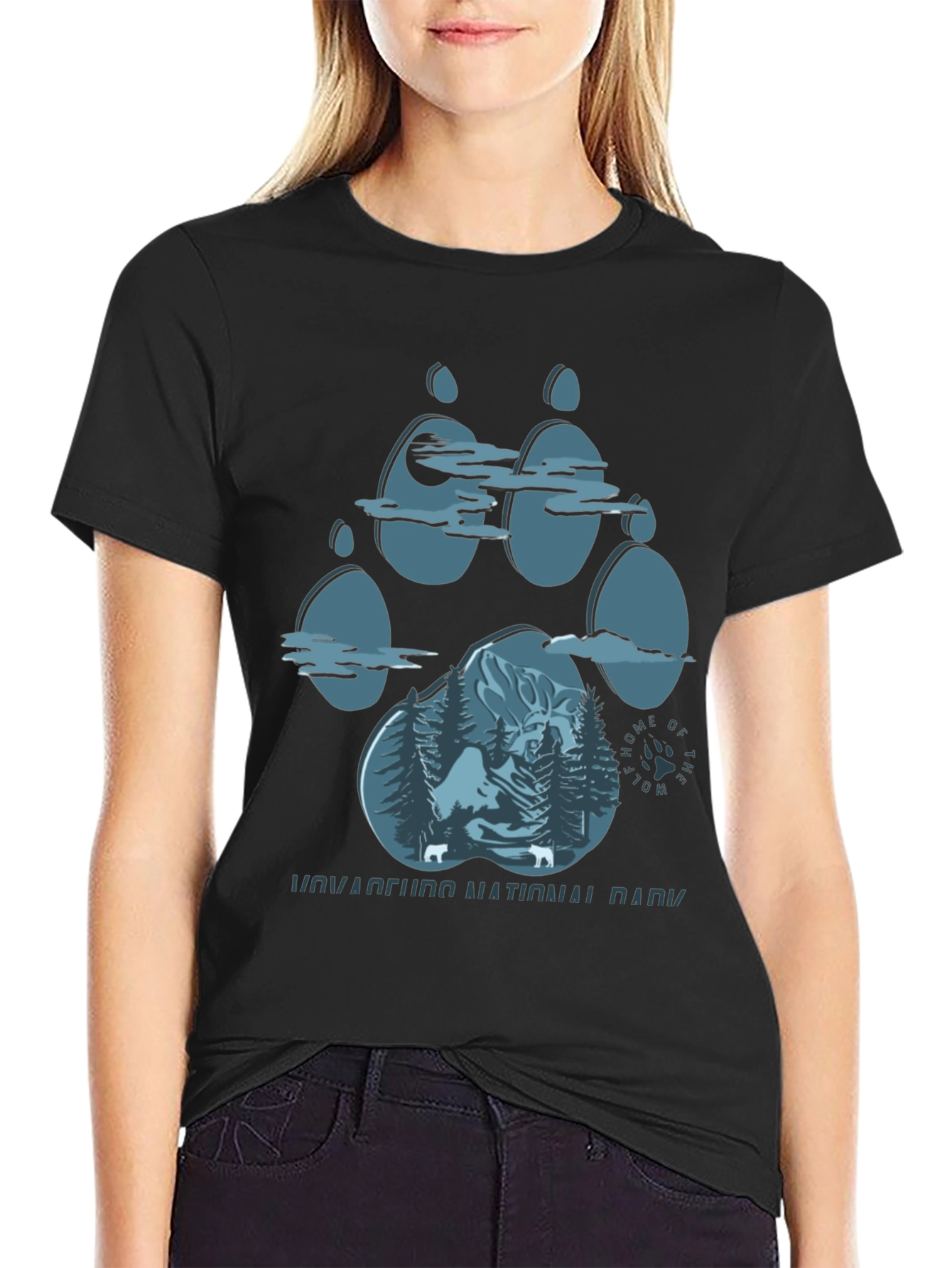 Wolf Paw Print National Park T-Shirt