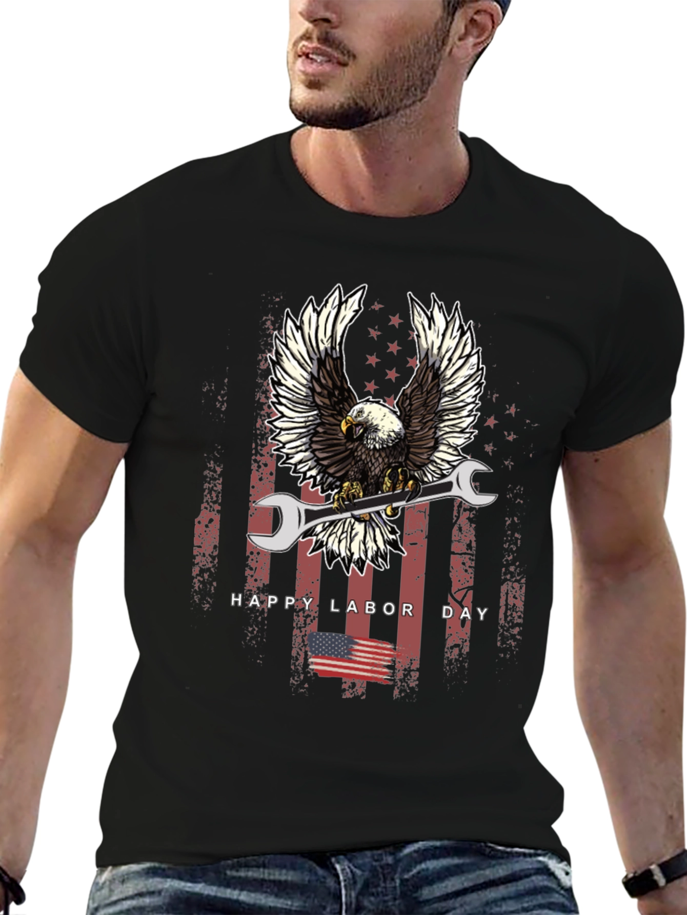 Labor Day Eagle Mechanic T-Shirt