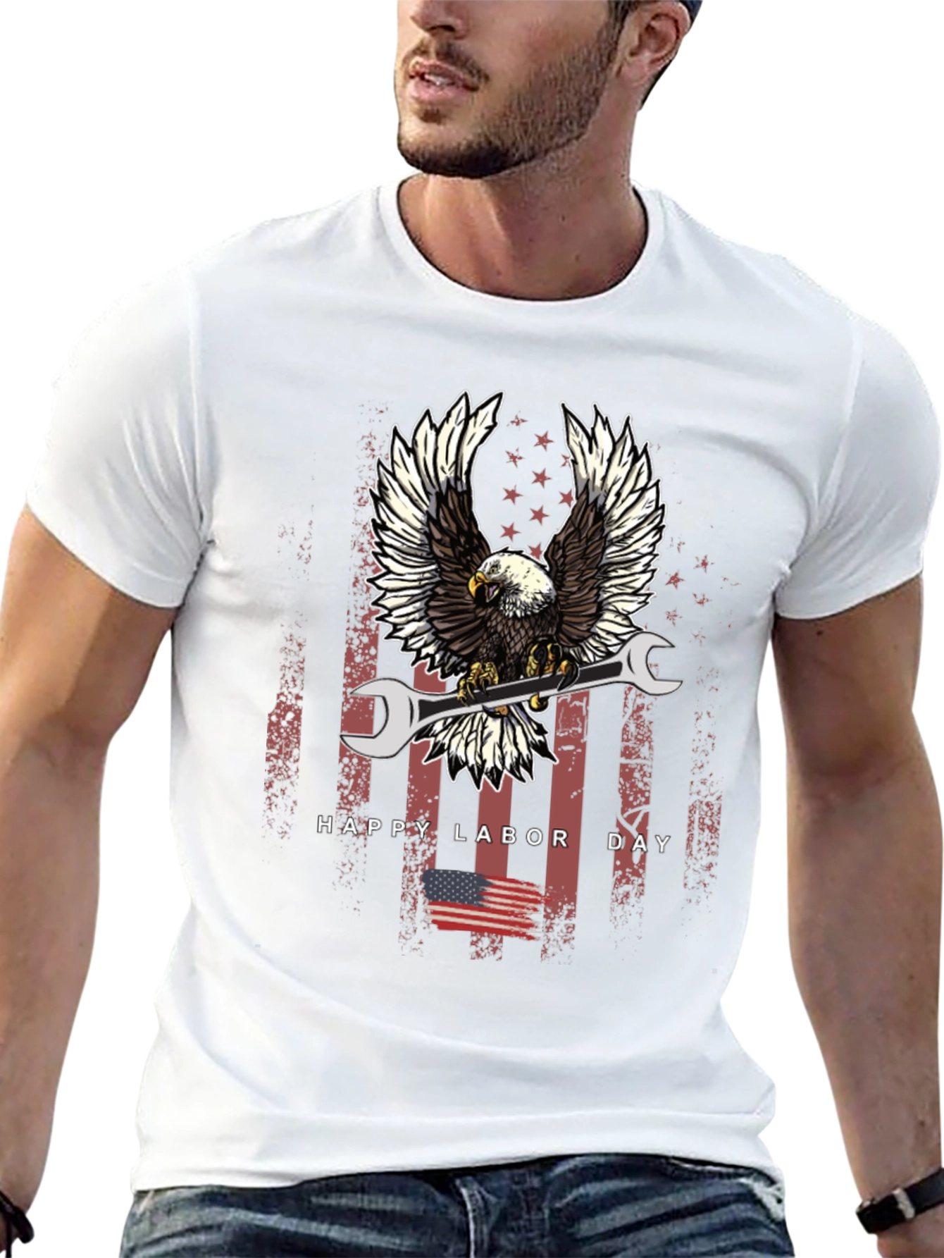 Labor Day Eagle Mechanic T-Shirt