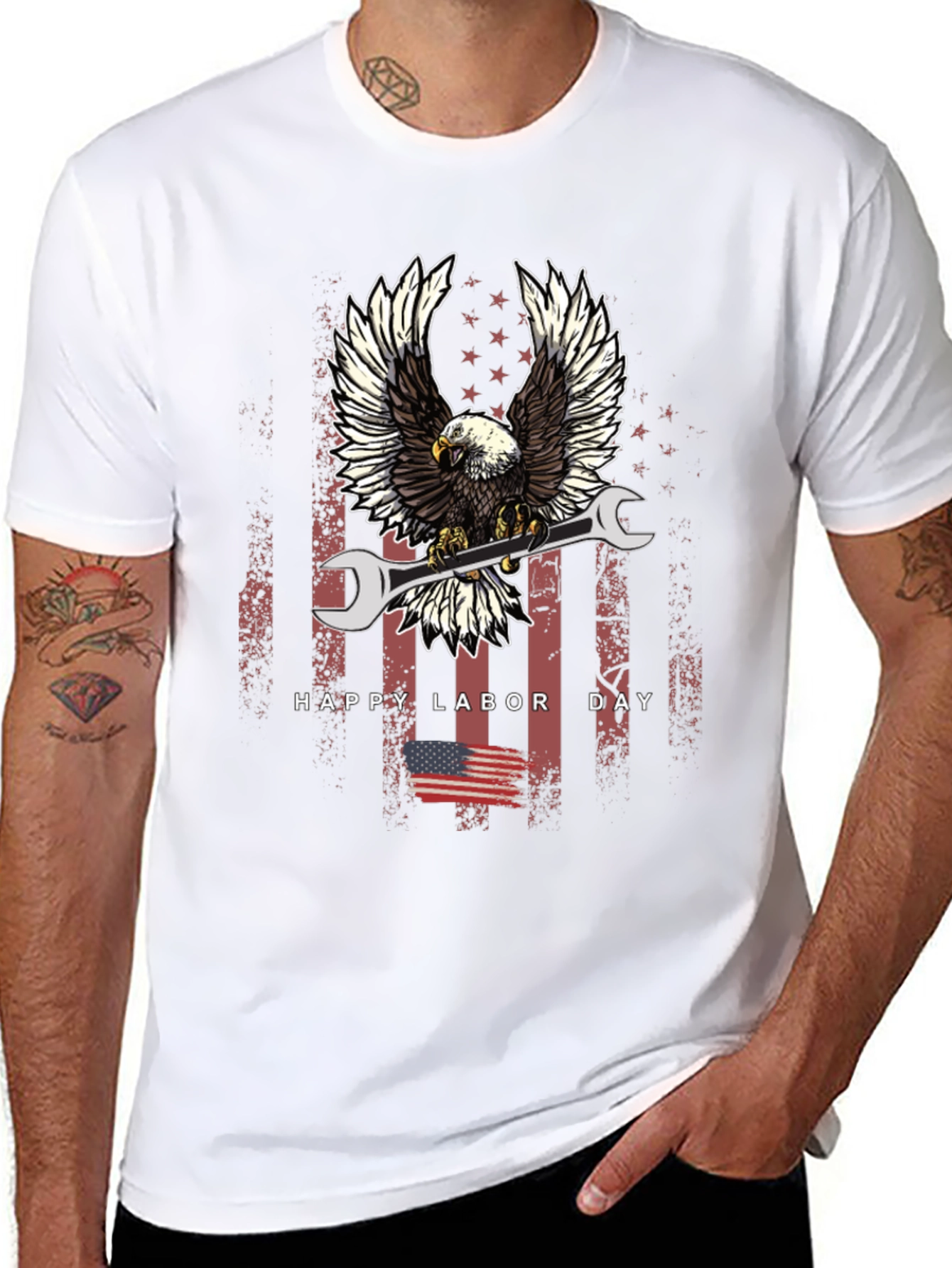 Labor Day Eagle Mechanic T-Shirt