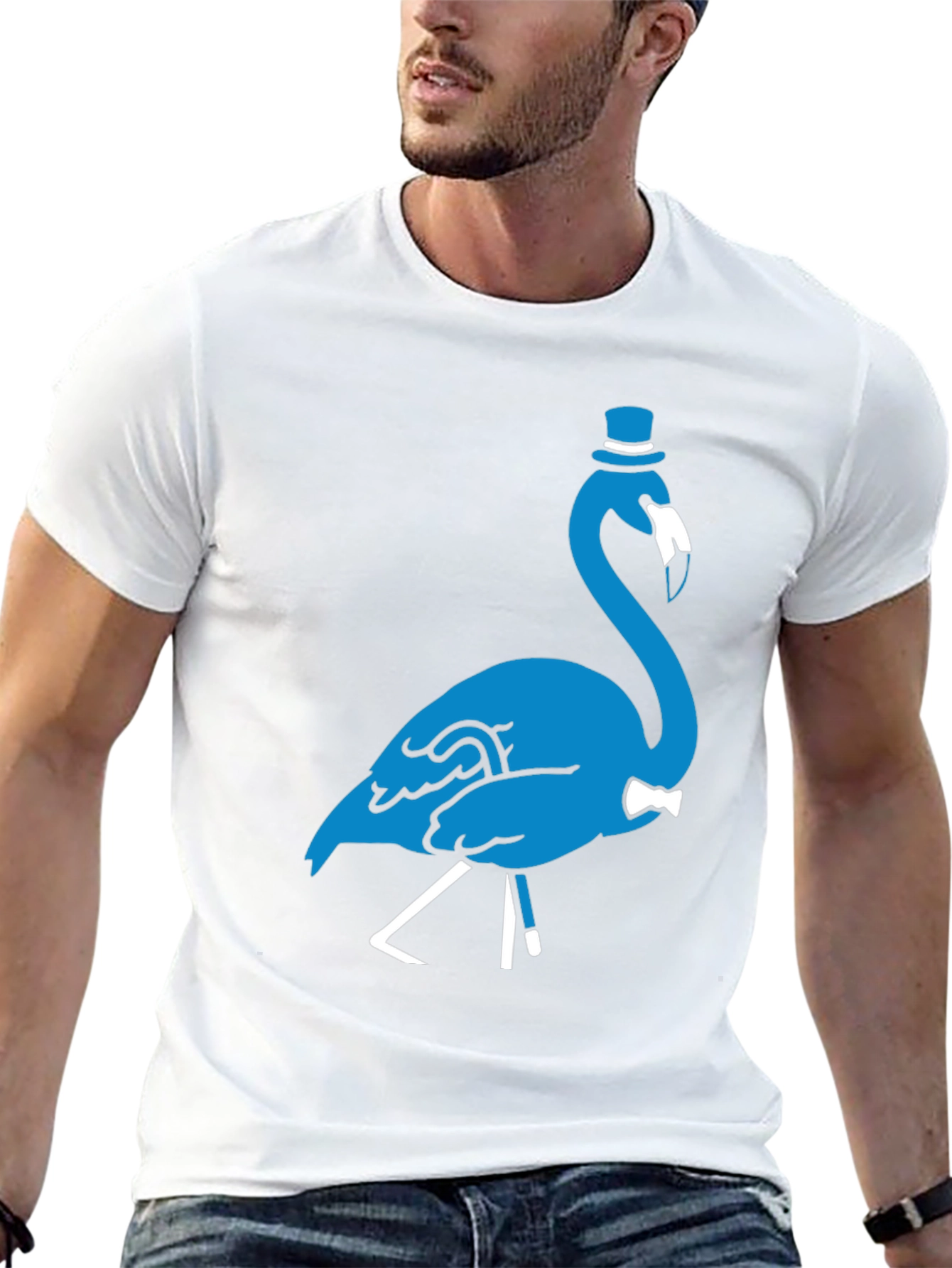 Sophisticated Flamingo Graphic Tee - Black
