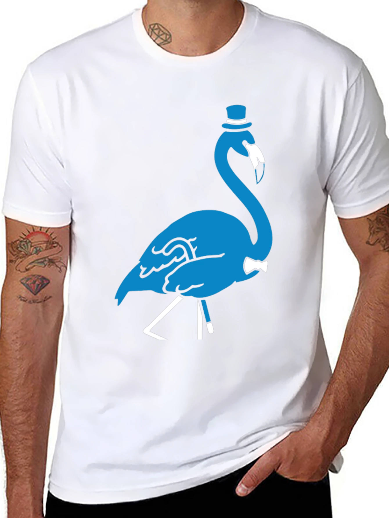 Sophisticated Flamingo Graphic Tee - Black