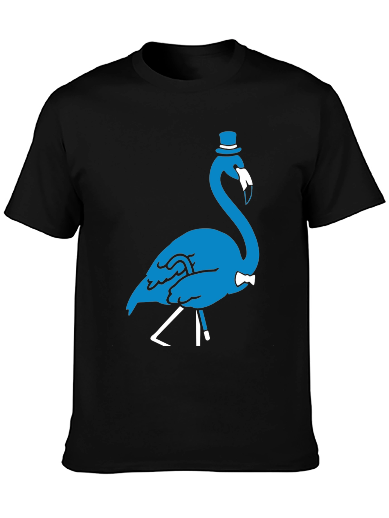 Sophisticated Flamingo Graphic Tee - Black