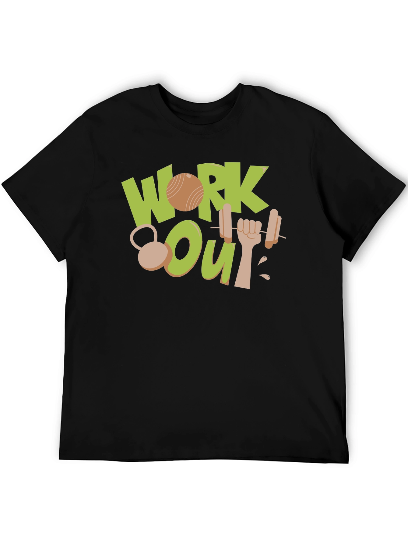 Work Out Graphic Black T-Shirt