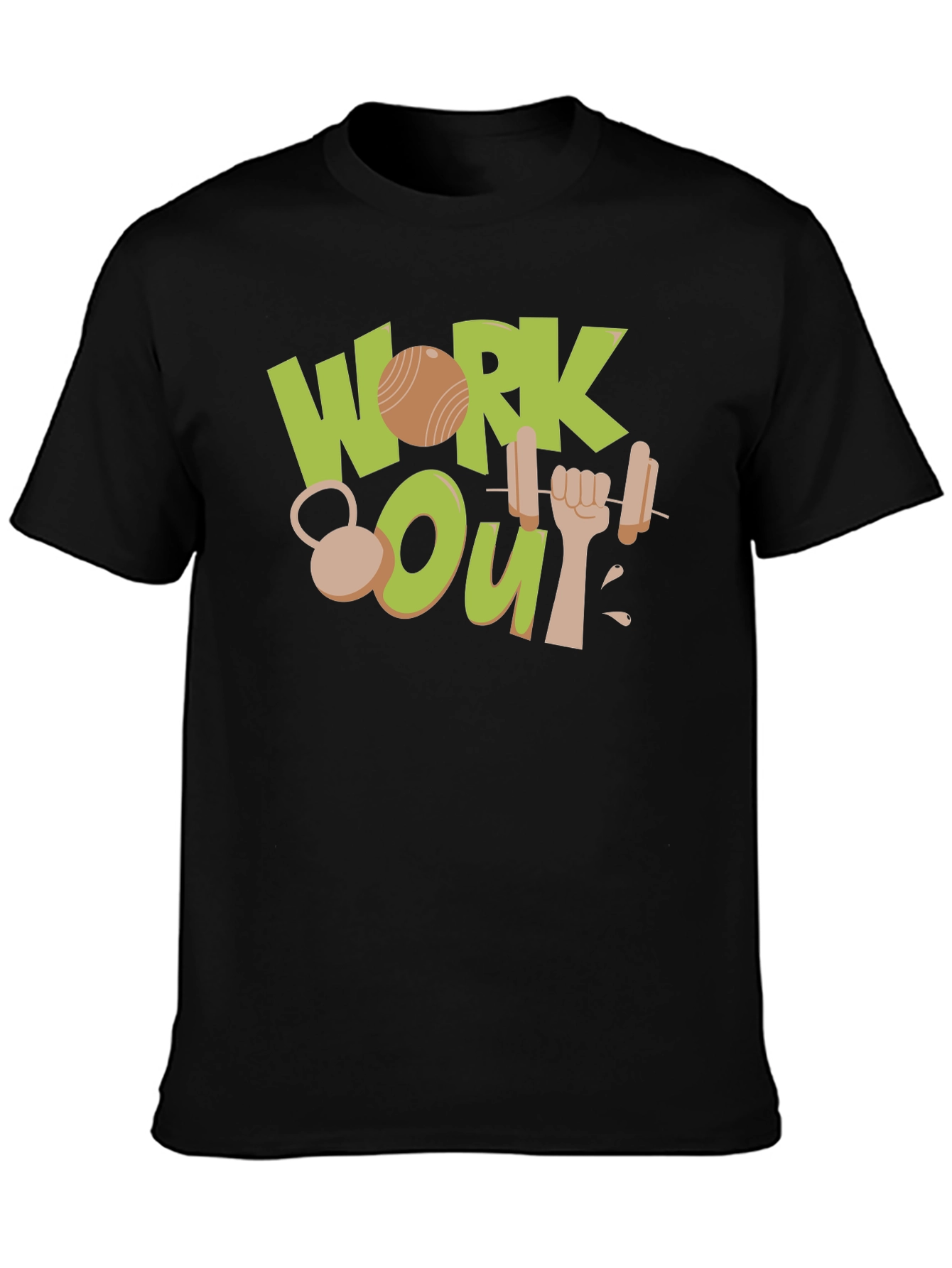Work Out Graphic Black T-Shirt