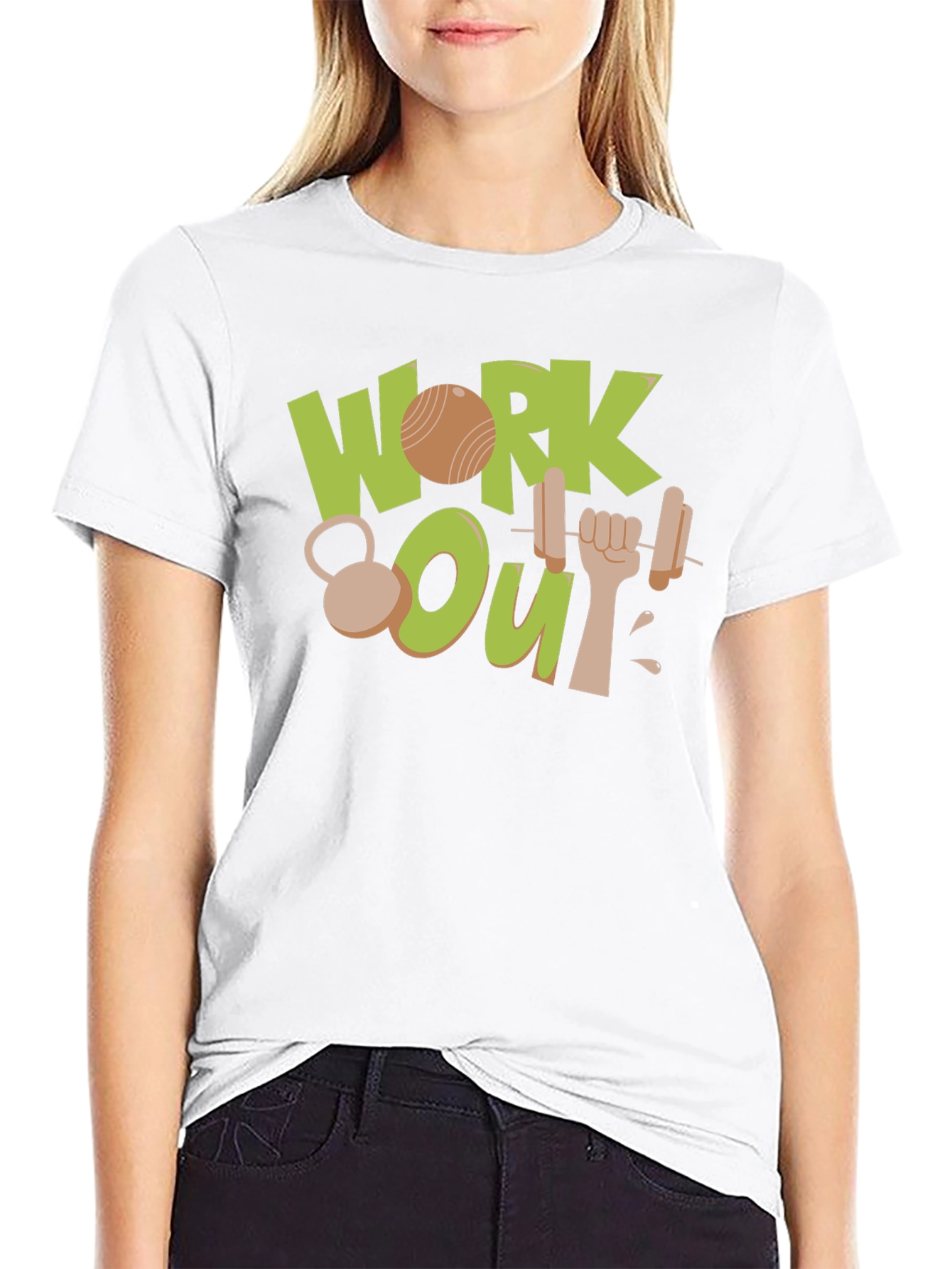 Work Out Graphic Black T-Shirt