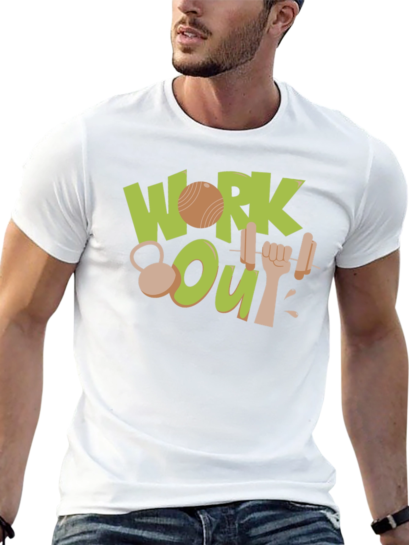 Work Out Graphic Black T-Shirt