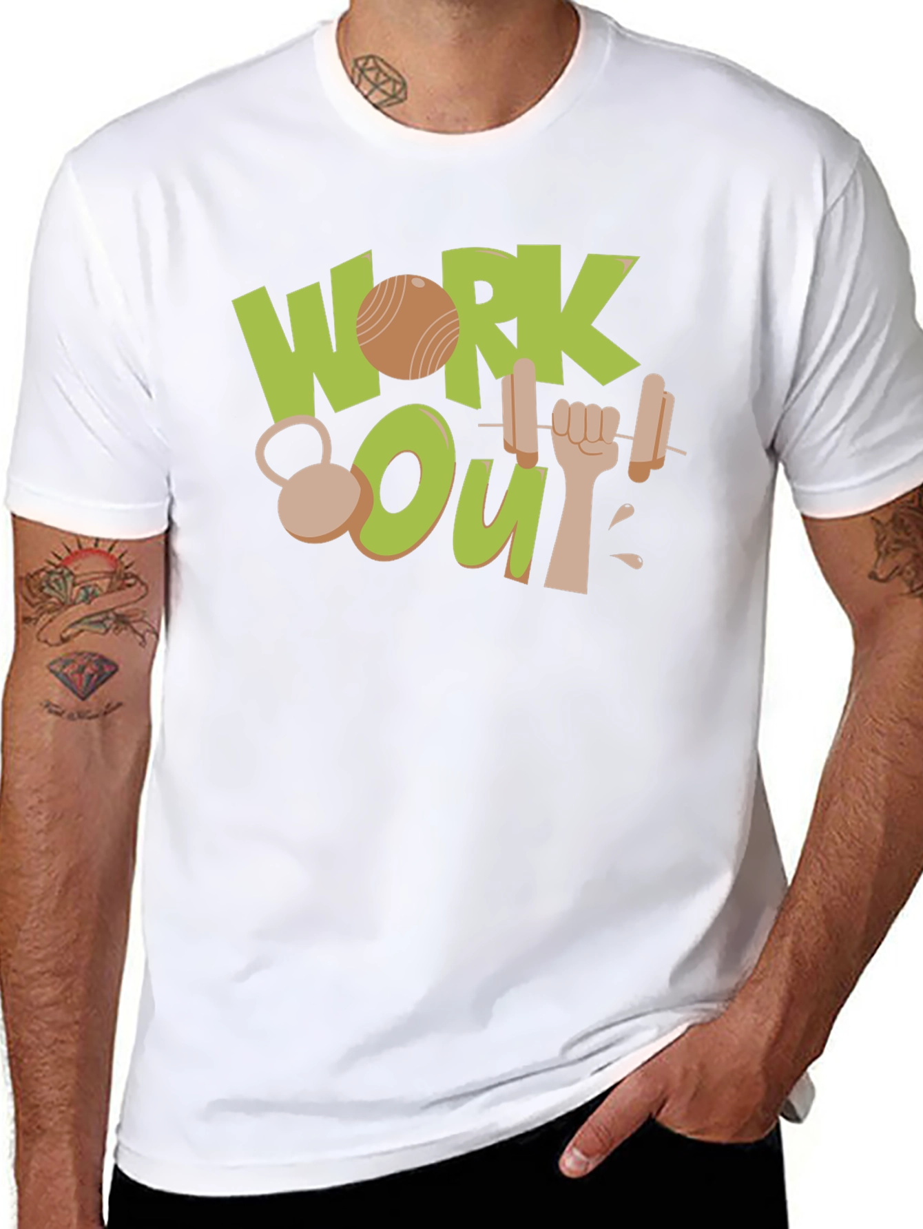 Work Out Graphic Black T-Shirt