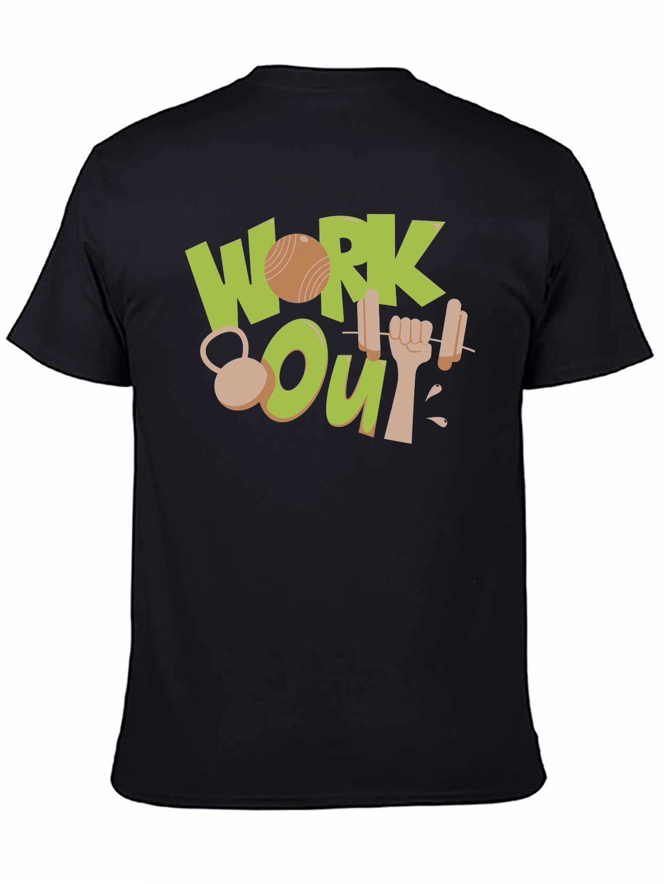 Work Out Graphic Black T-Shirt