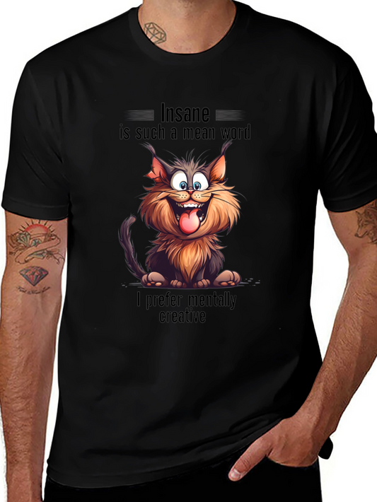 Insane Cat Graphic Tee - Creative & Unique