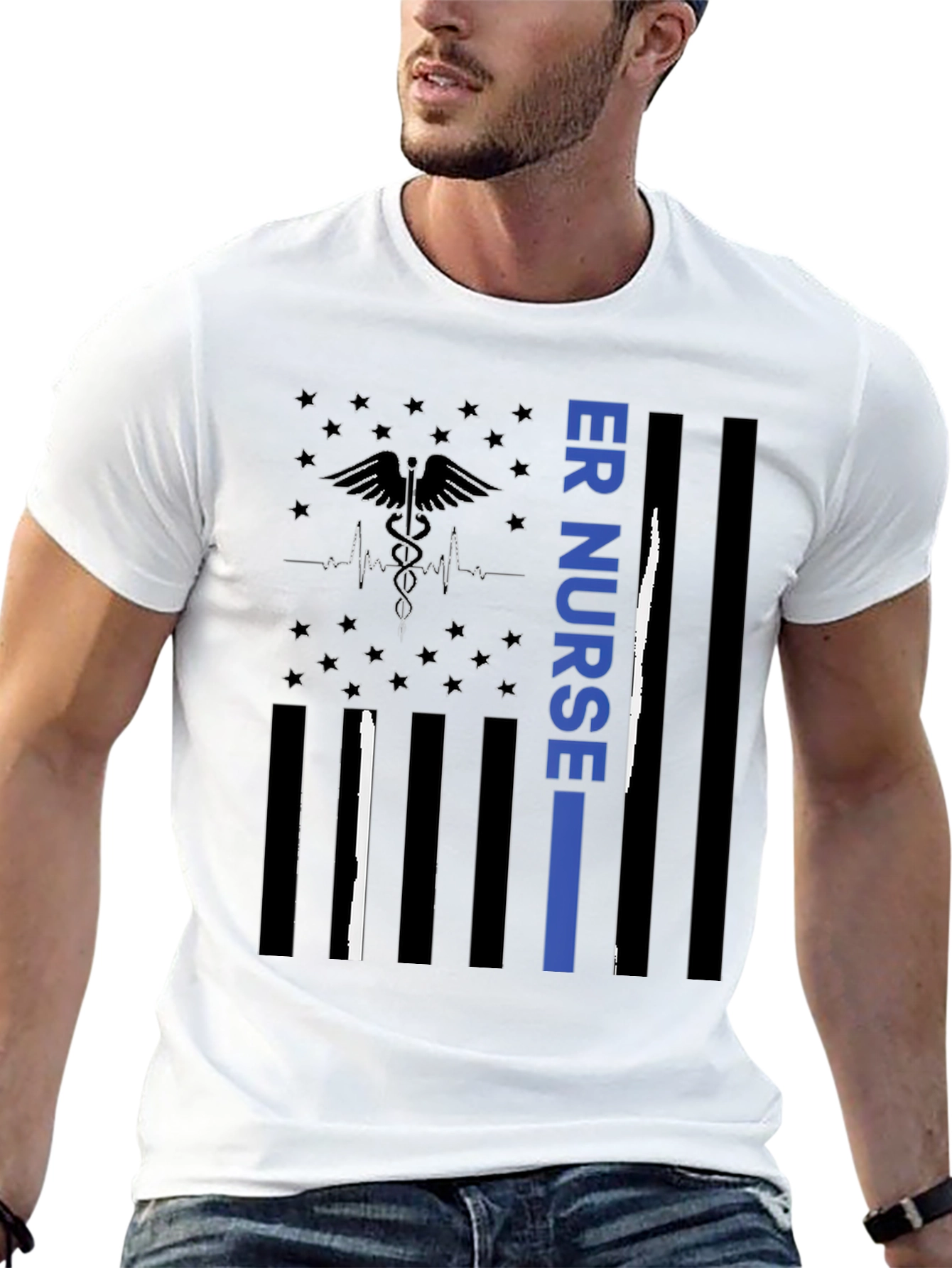 ER Nurse American Flag T-Shirt