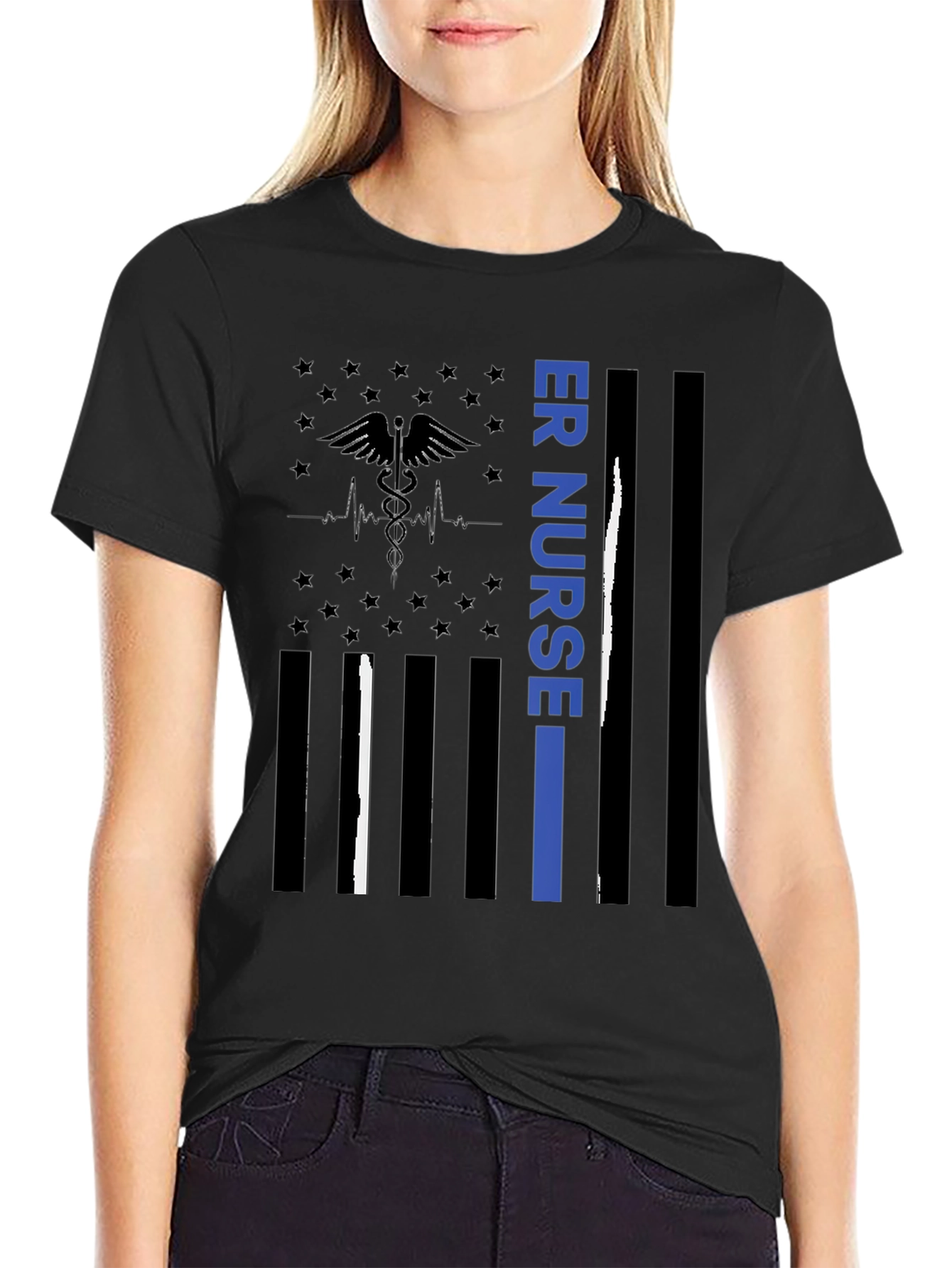 ER Nurse American Flag T-Shirt