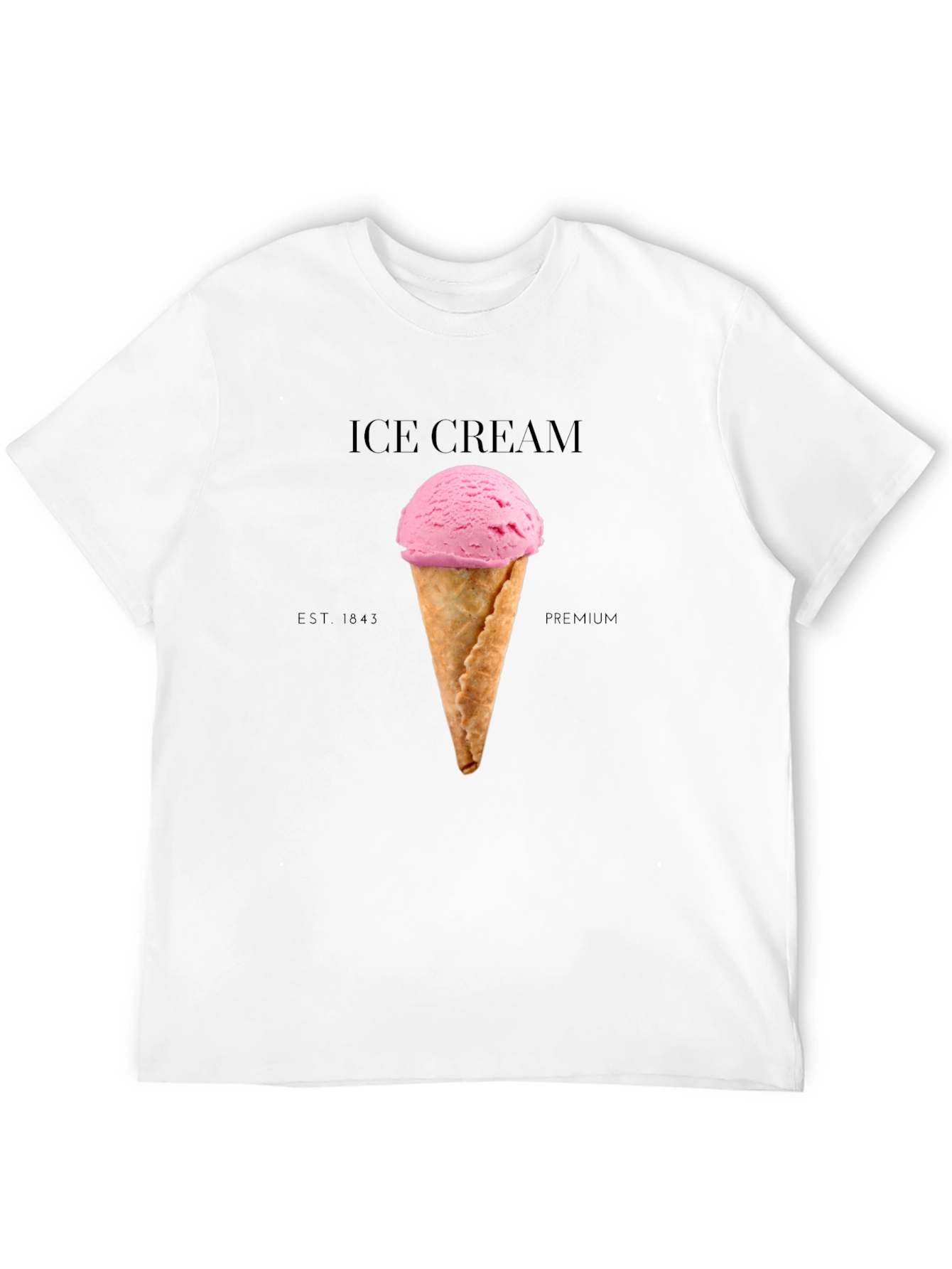 Ice Cream Graphic Tee - Black Cotton Blend T-Shirt