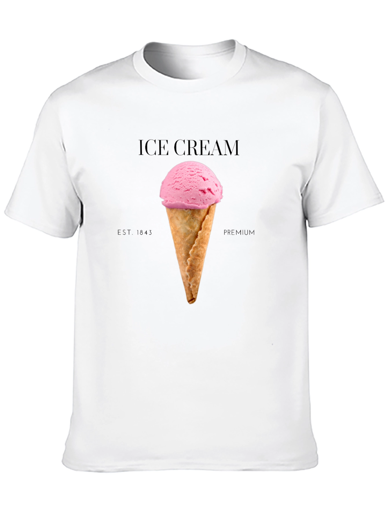 Ice Cream Graphic Tee - Black Cotton Blend T-Shirt