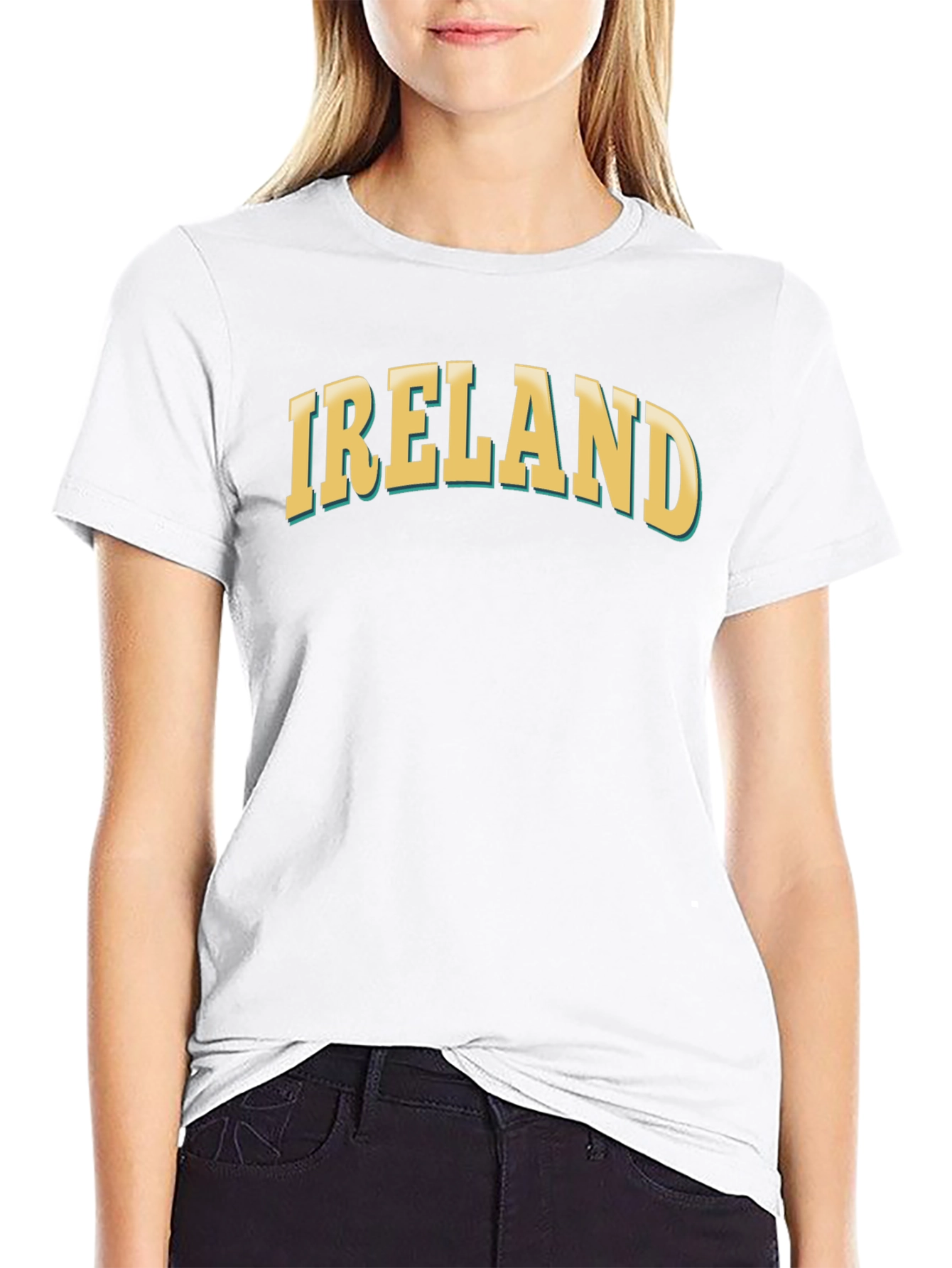 Ireland Graphic Tee - Black Cotton T-Shirt
