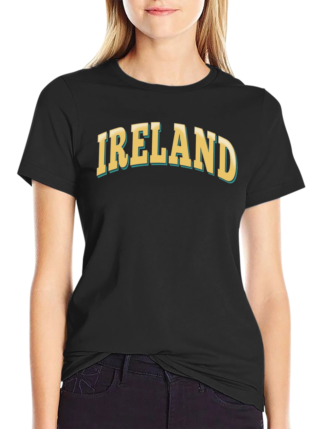Ireland Graphic Tee - Black Cotton T-Shirt