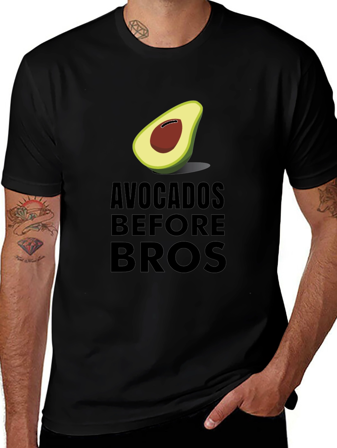 Avocados Before Bros Funny Graphic Tee