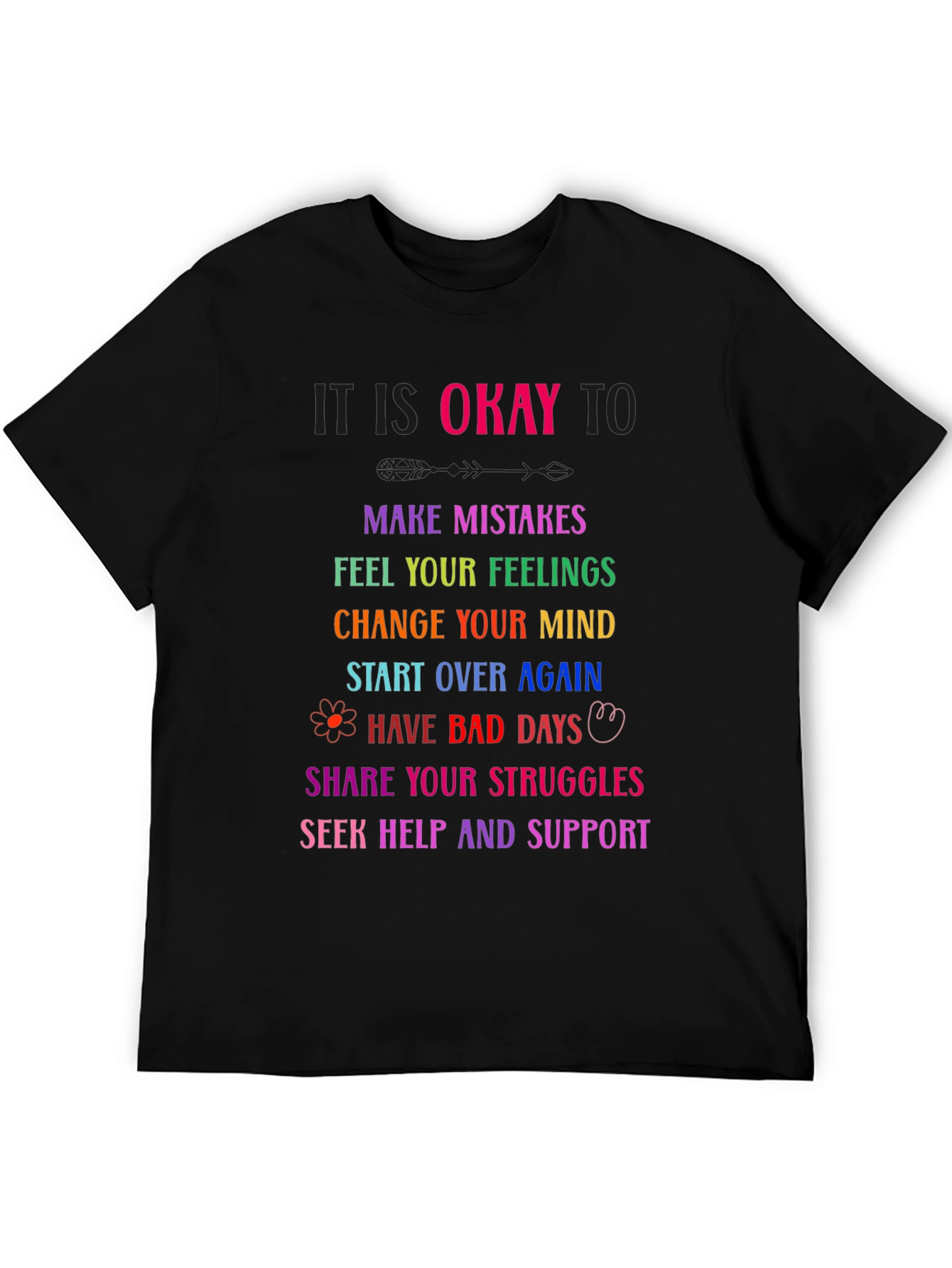 It Is Okay To Graphic Tee - Motivational Shirt