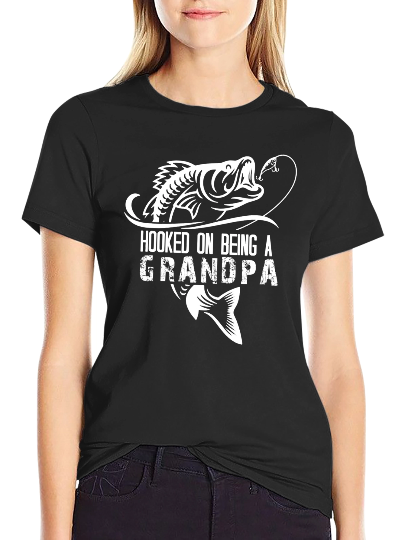 Hooked on Being a Grandpa Fishing T-Shirt