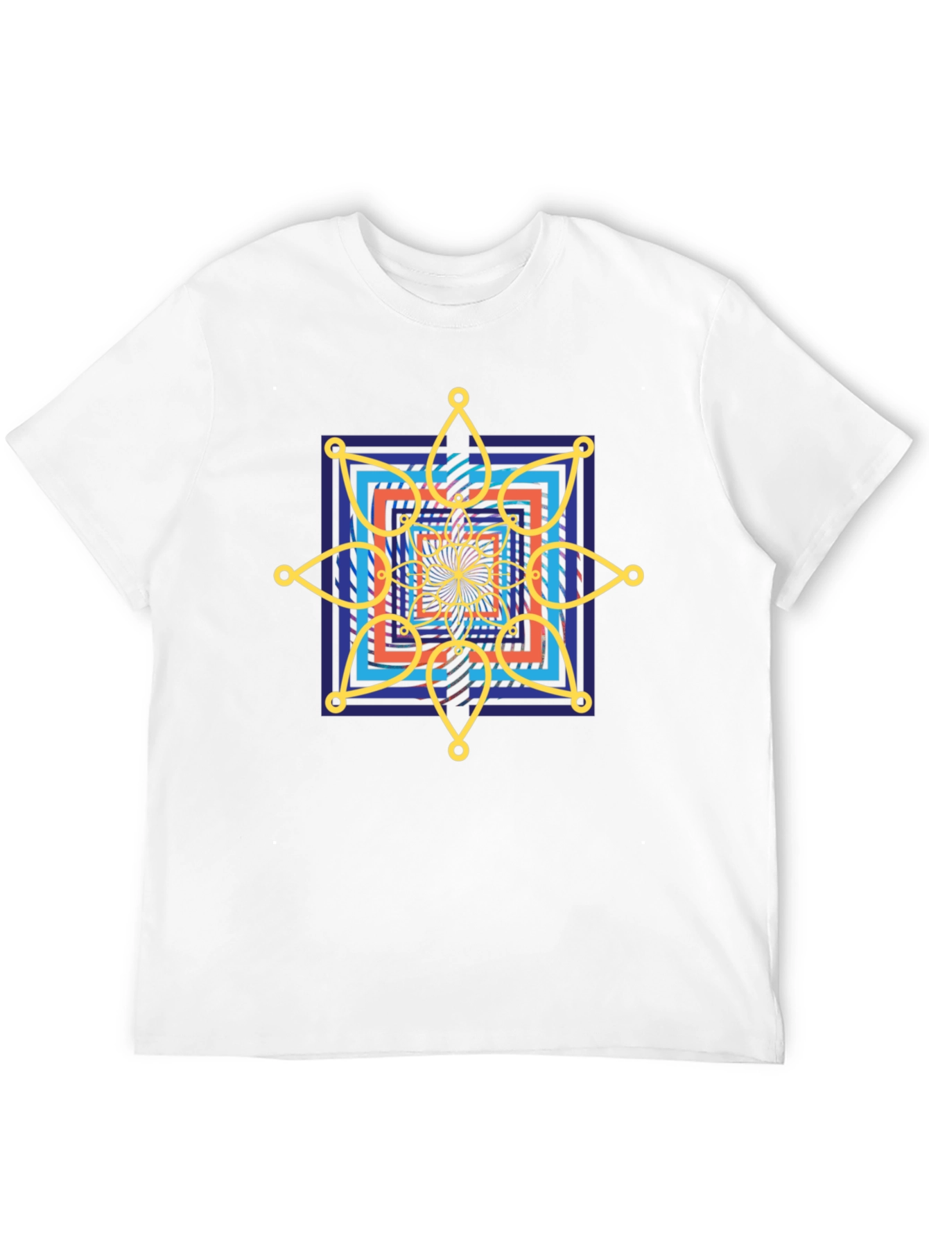 Geometric Mandala Graphic Tee - Stylish Mens Black T-Shirt