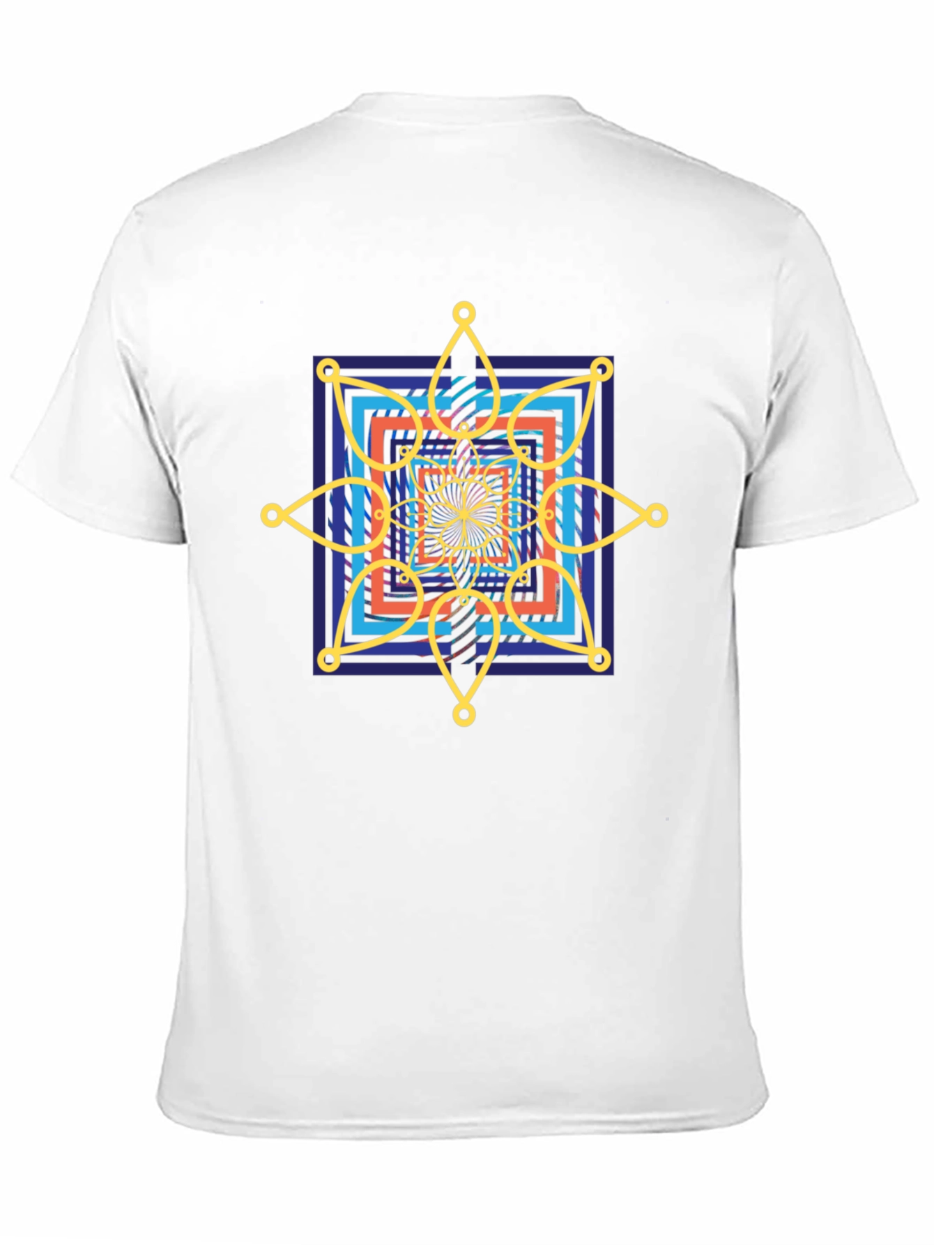 Geometric Mandala Graphic Tee - Stylish Mens Black T-Shirt
